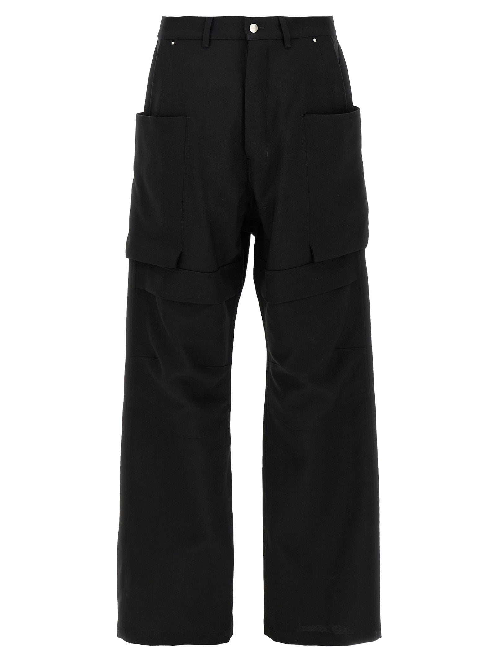 Black Virgin Wool Cargo Pants