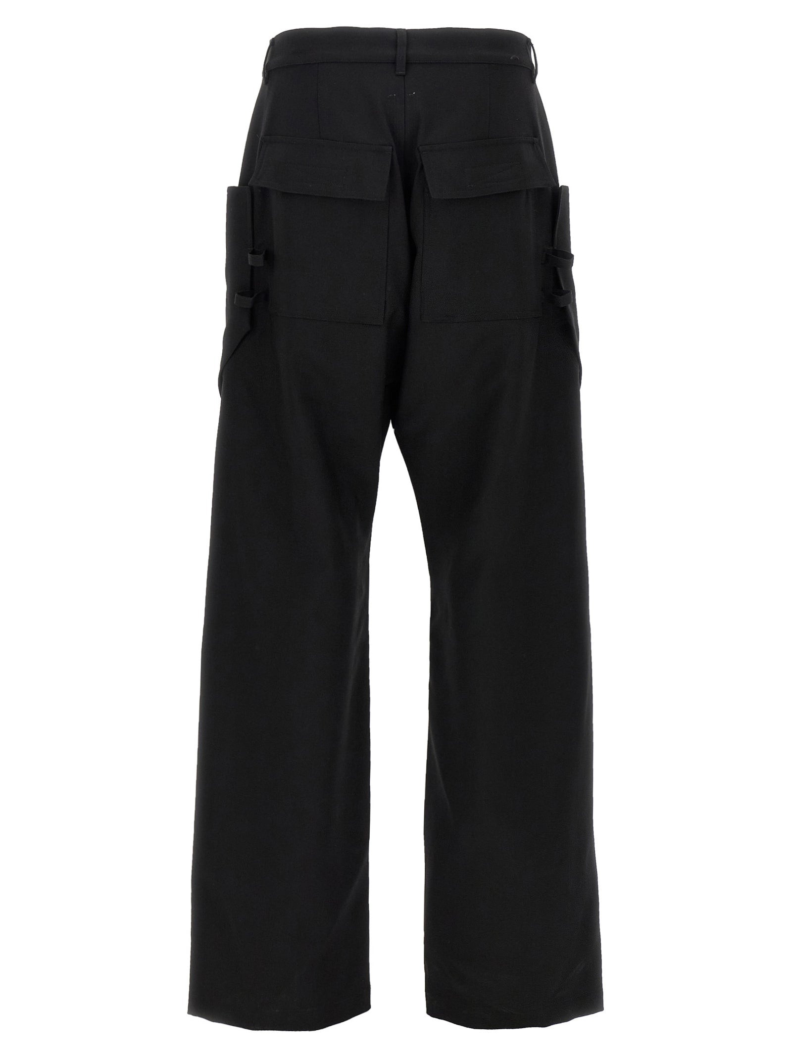 Black Virgin Wool Cargo Pants