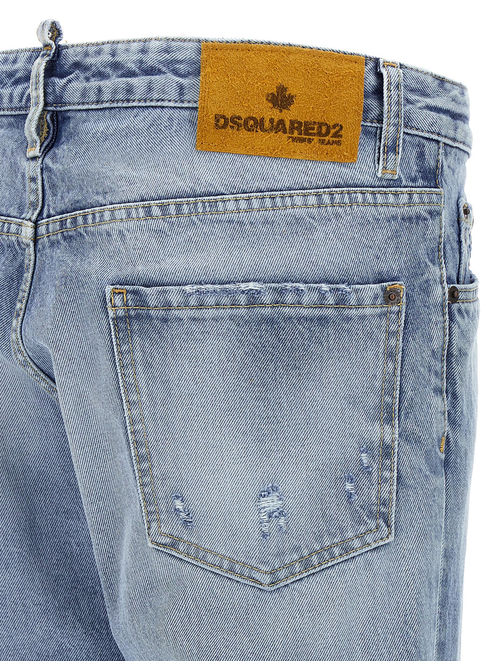 Blue Cotton Skinny Jeans