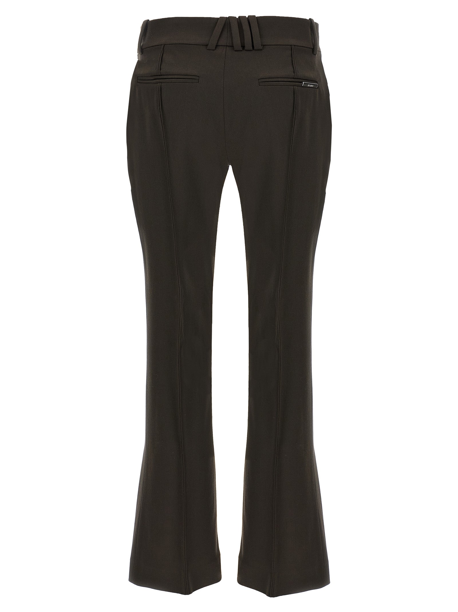 Brown Virgin Wool Flared Pants
