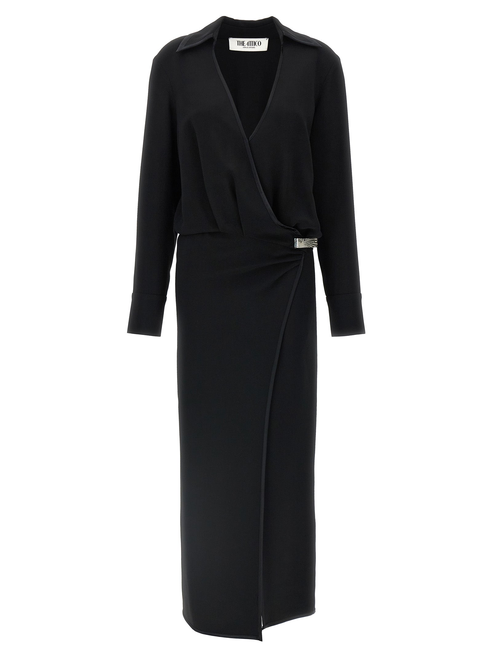 Black Marabou Midi Dress