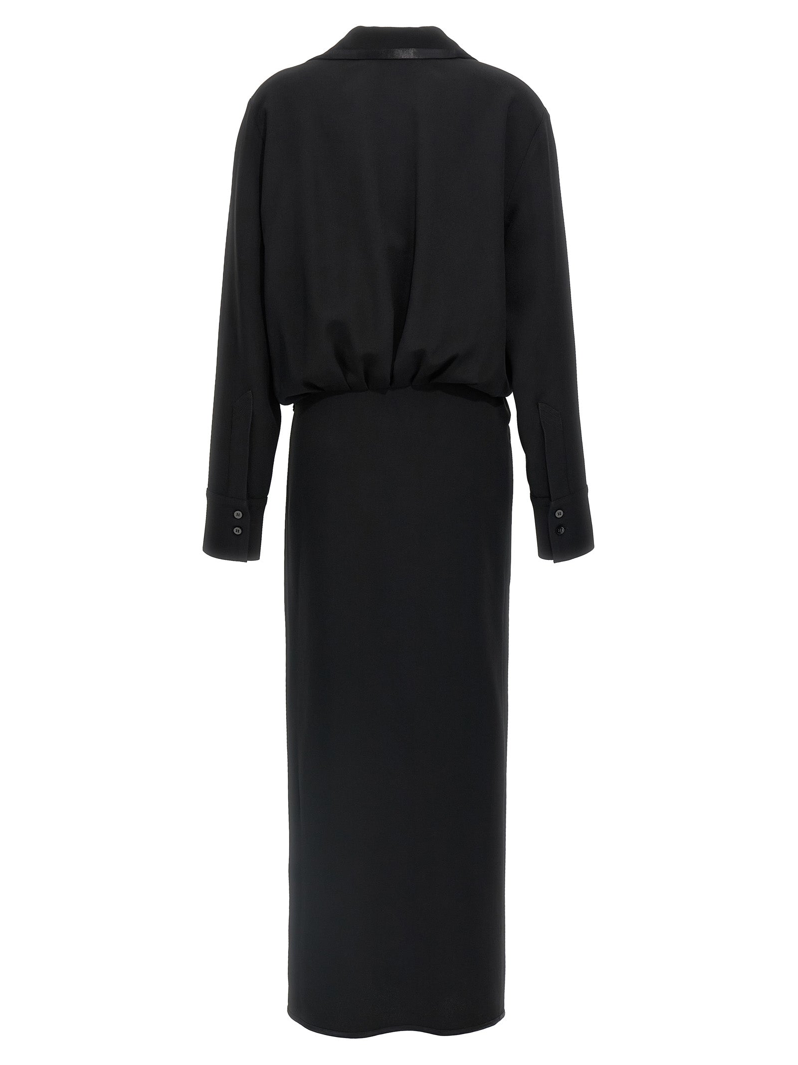 Black Marabou Midi Dress