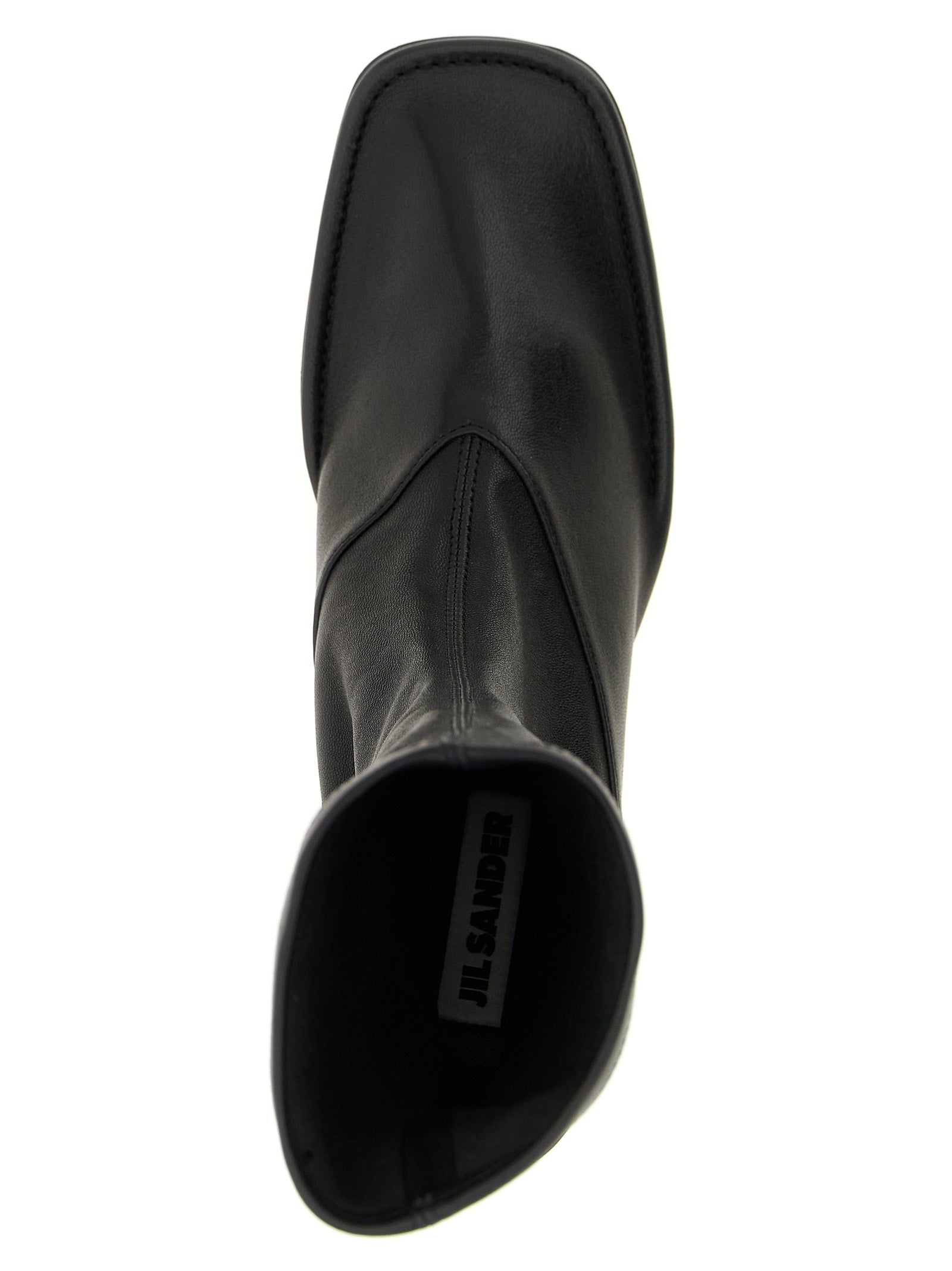Black Lamb Leather Ankle Boots