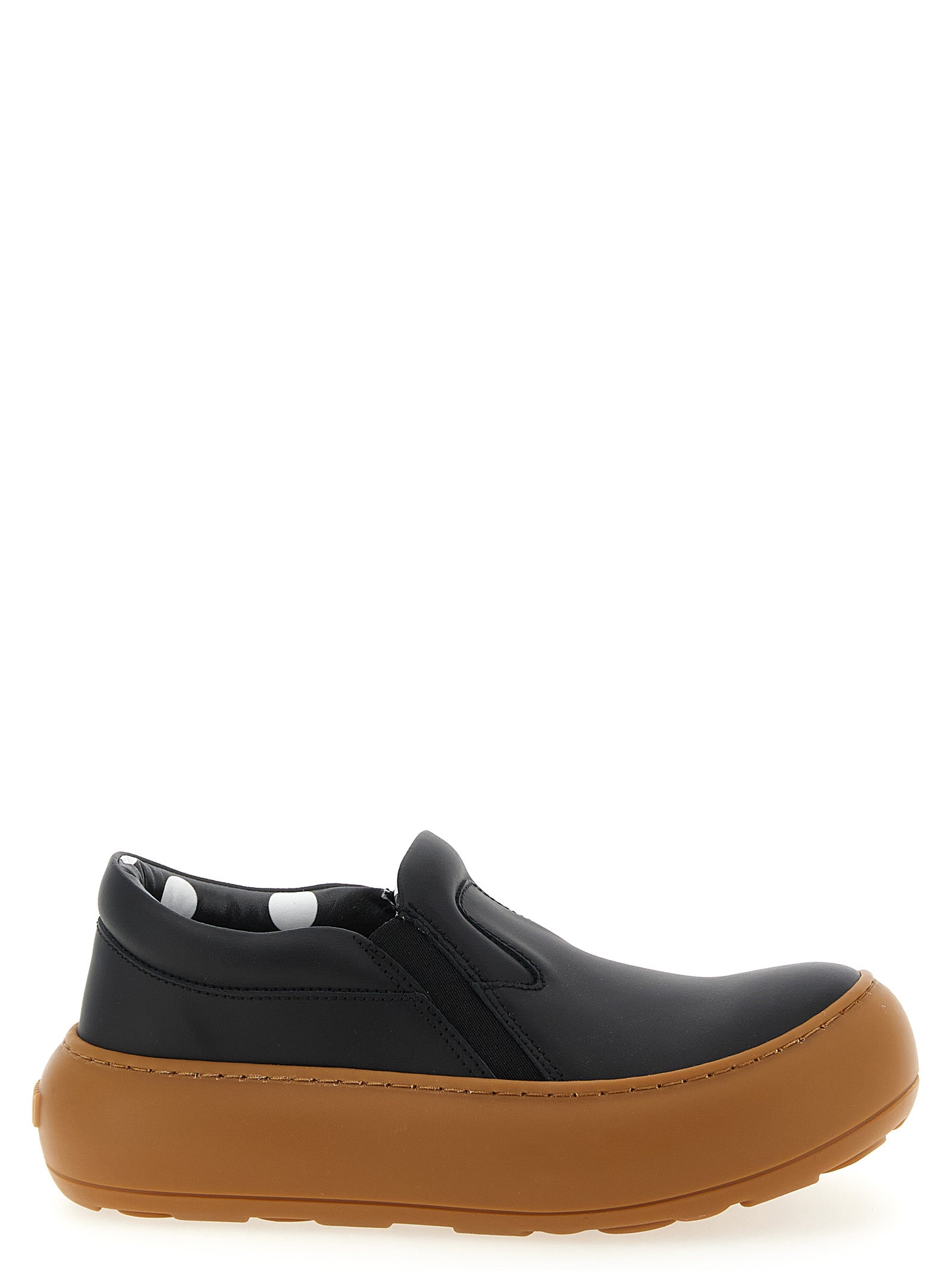 Black Leather Chunky Sneakers