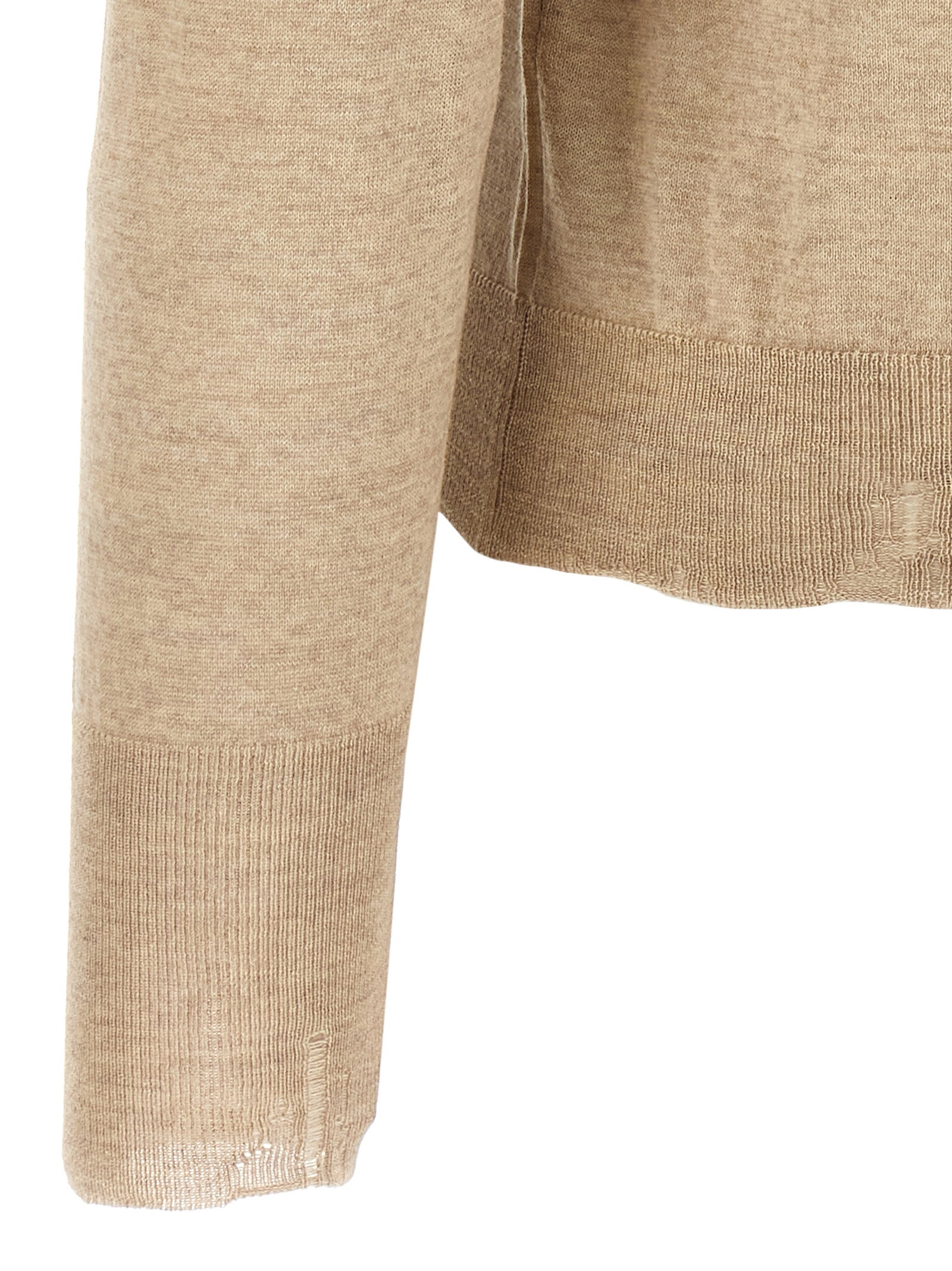 Beige Virgin Wool Cardigan