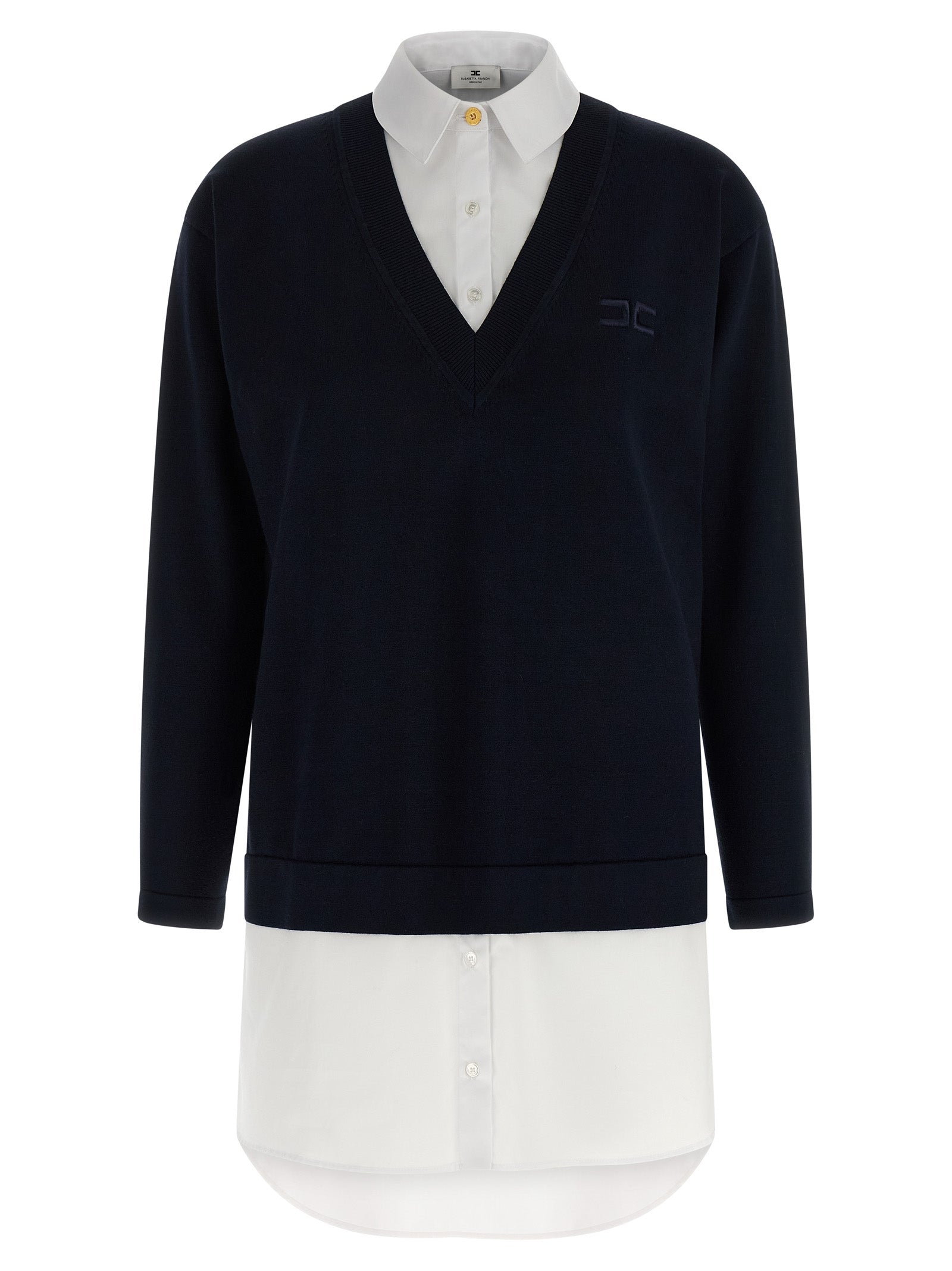 Blue Viscose Short Dress