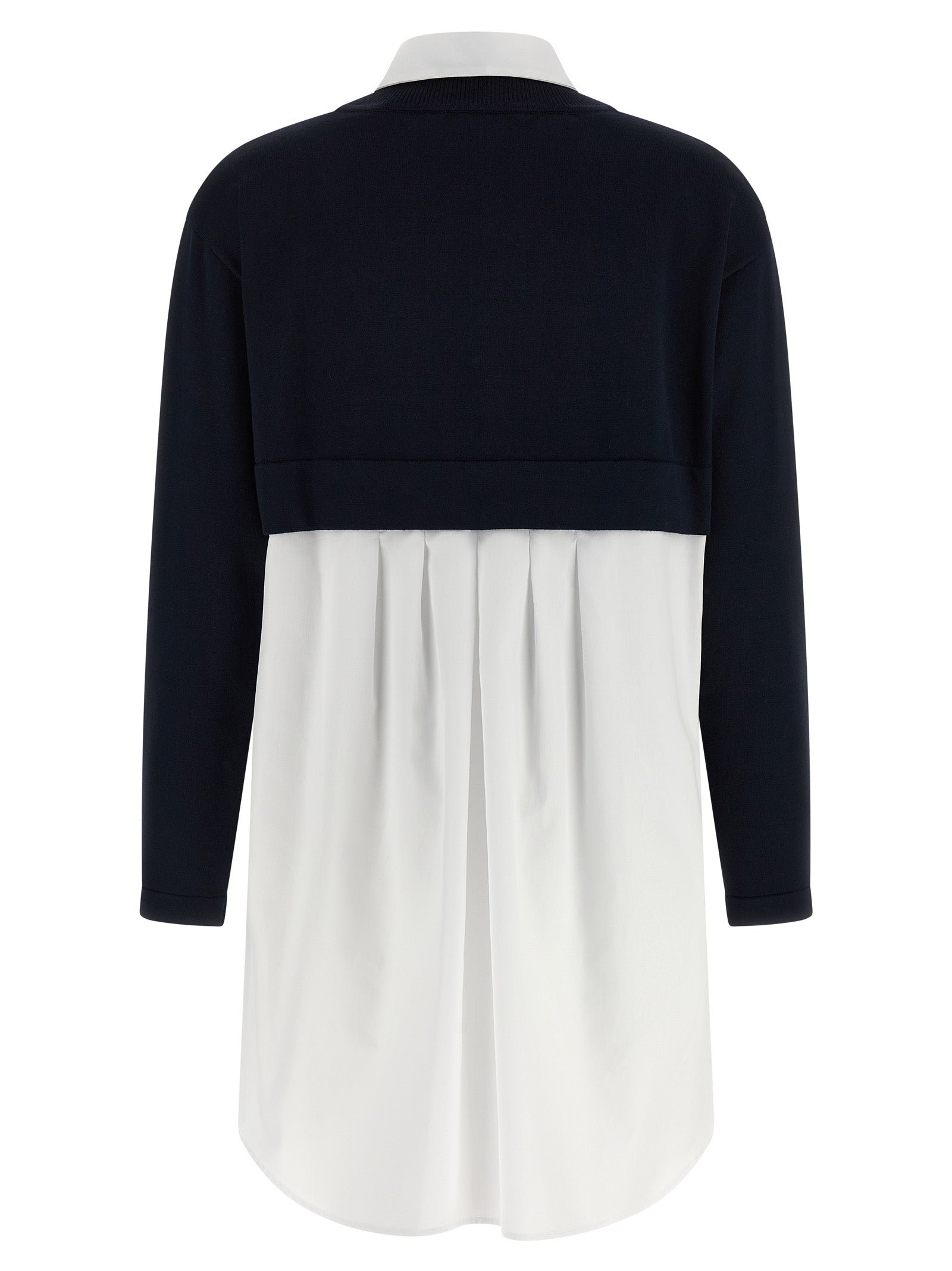 Blue Viscose Short Dress