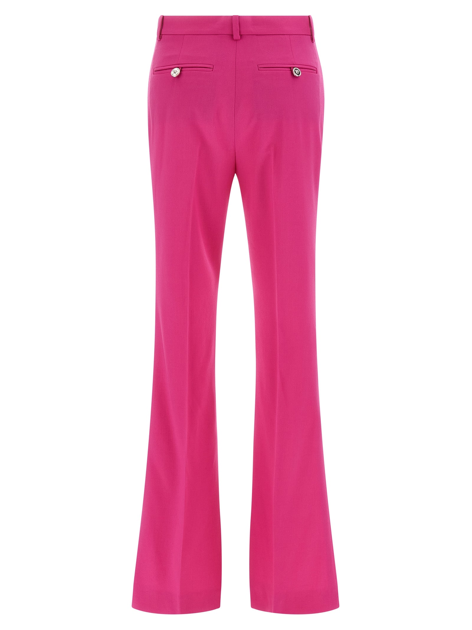 Fuchsia Virgin Wool Flared Pants