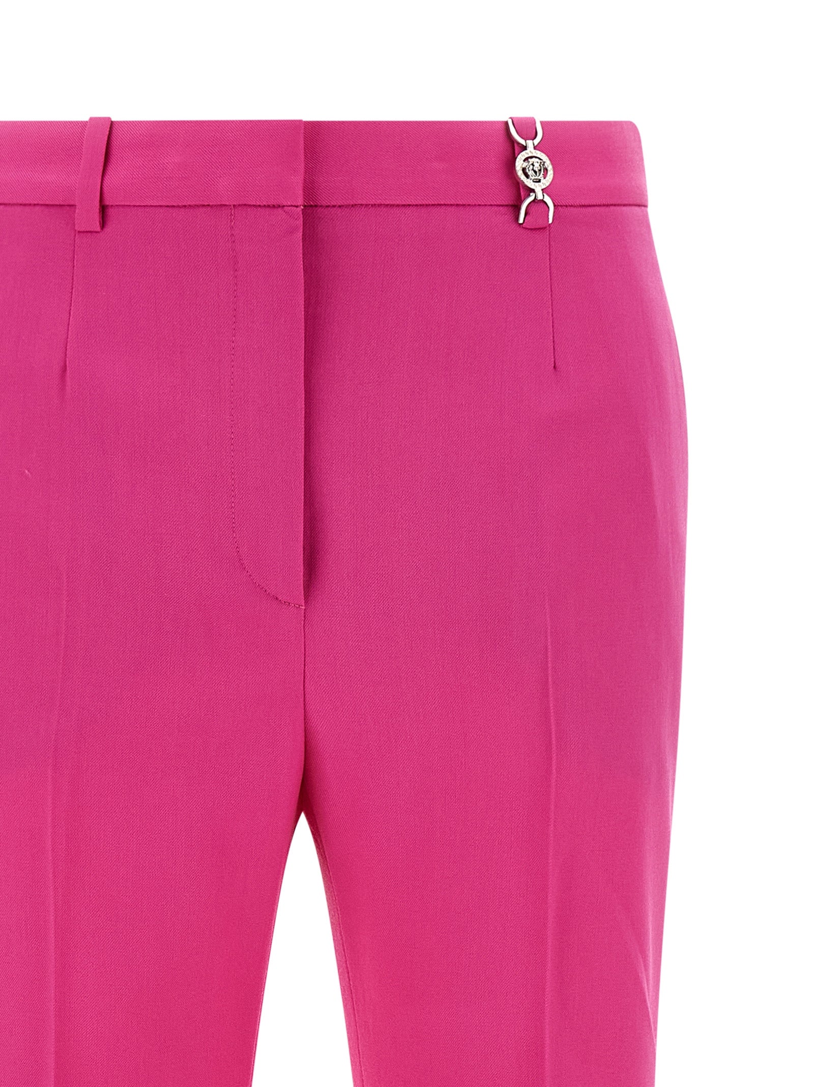 Fuchsia Virgin Wool Flared Pants