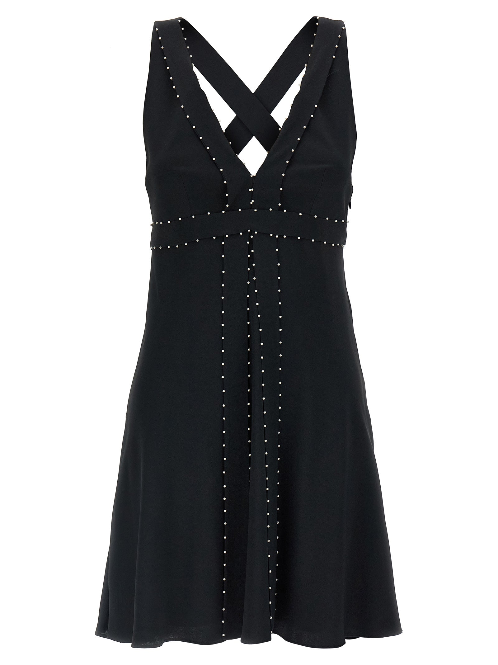 Black Acetate Short Dress