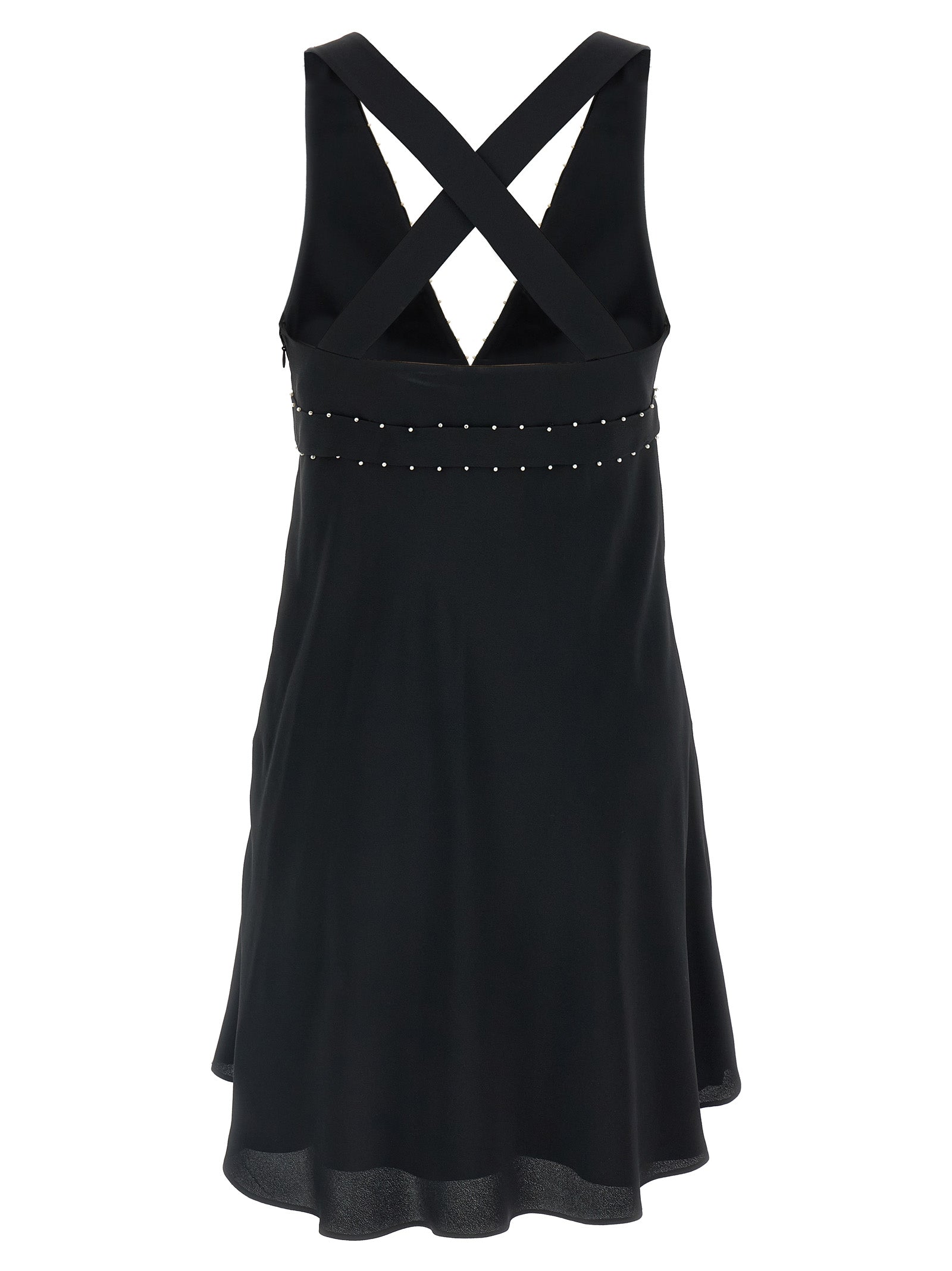 Black Acetate Short Dress