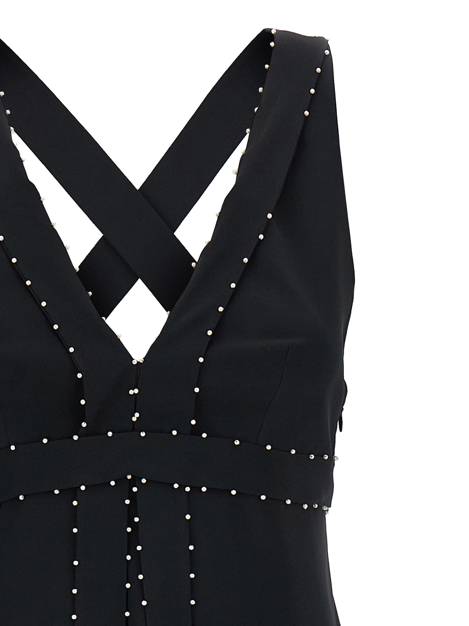 Black Acetate Short Dress
