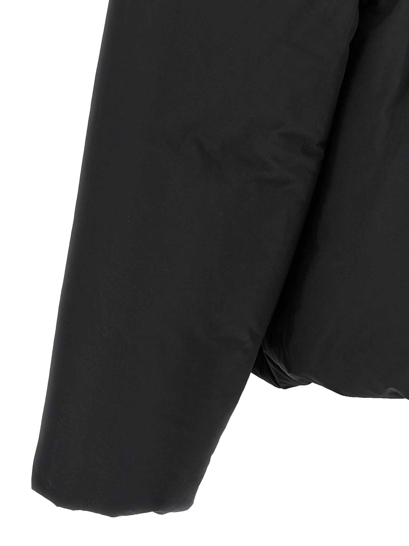 Black Polyester Full-Length Jacket