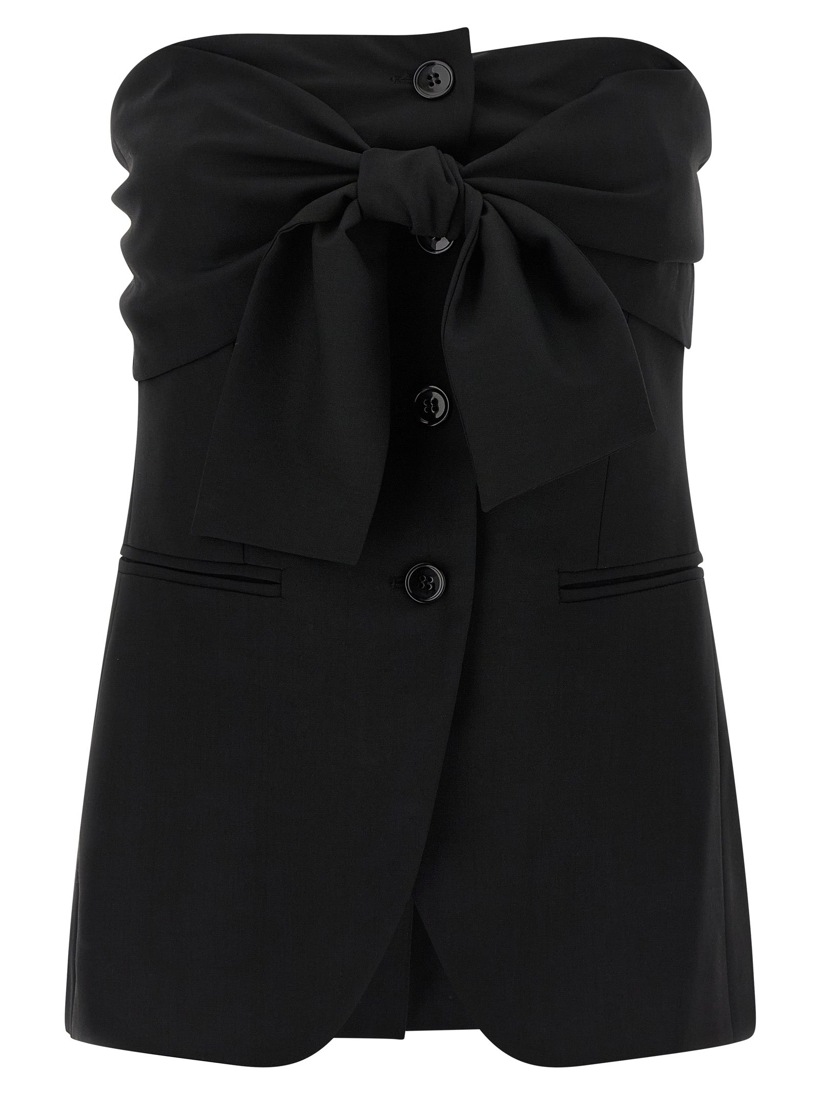 Black Virgin Wool Tank Tops