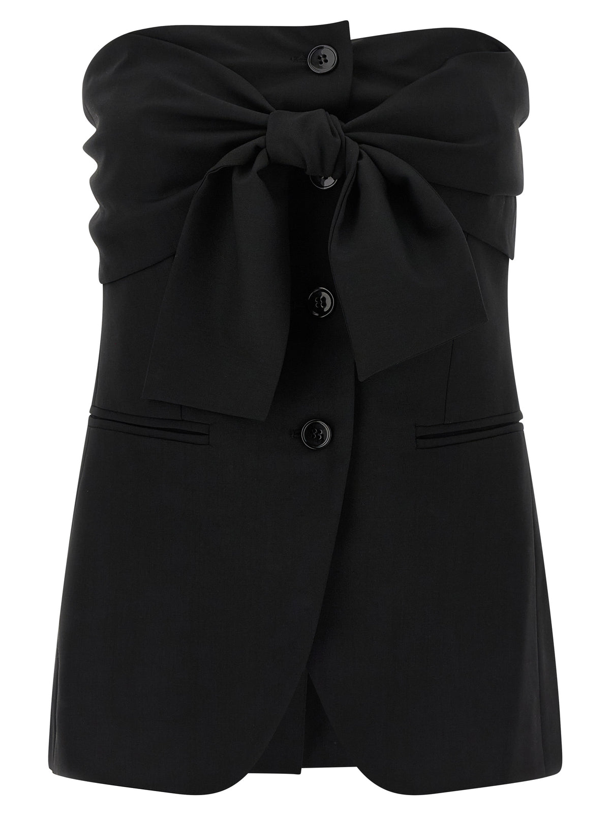 Black Virgin Wool Tank Tops