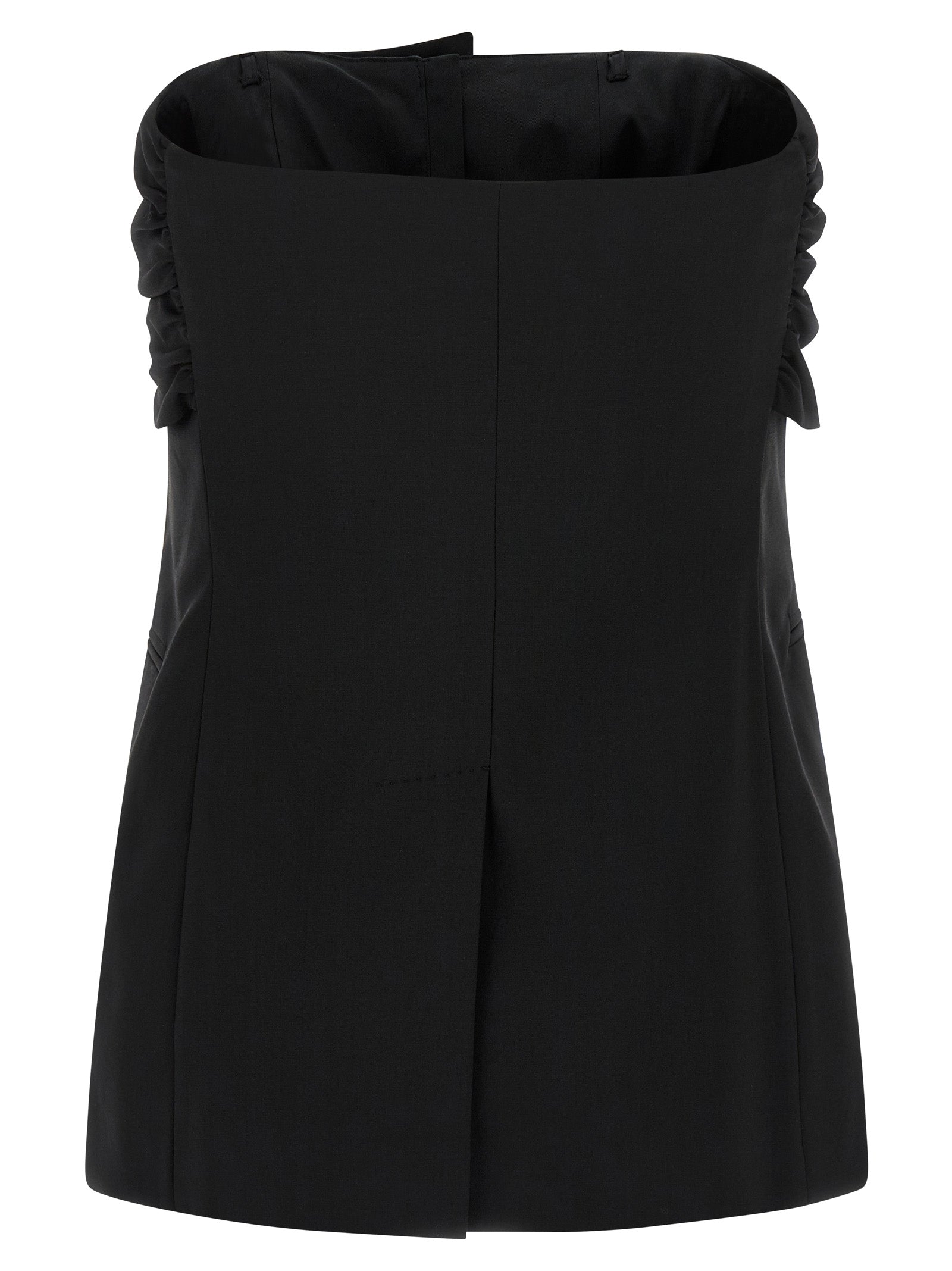Black Virgin Wool Tank Tops