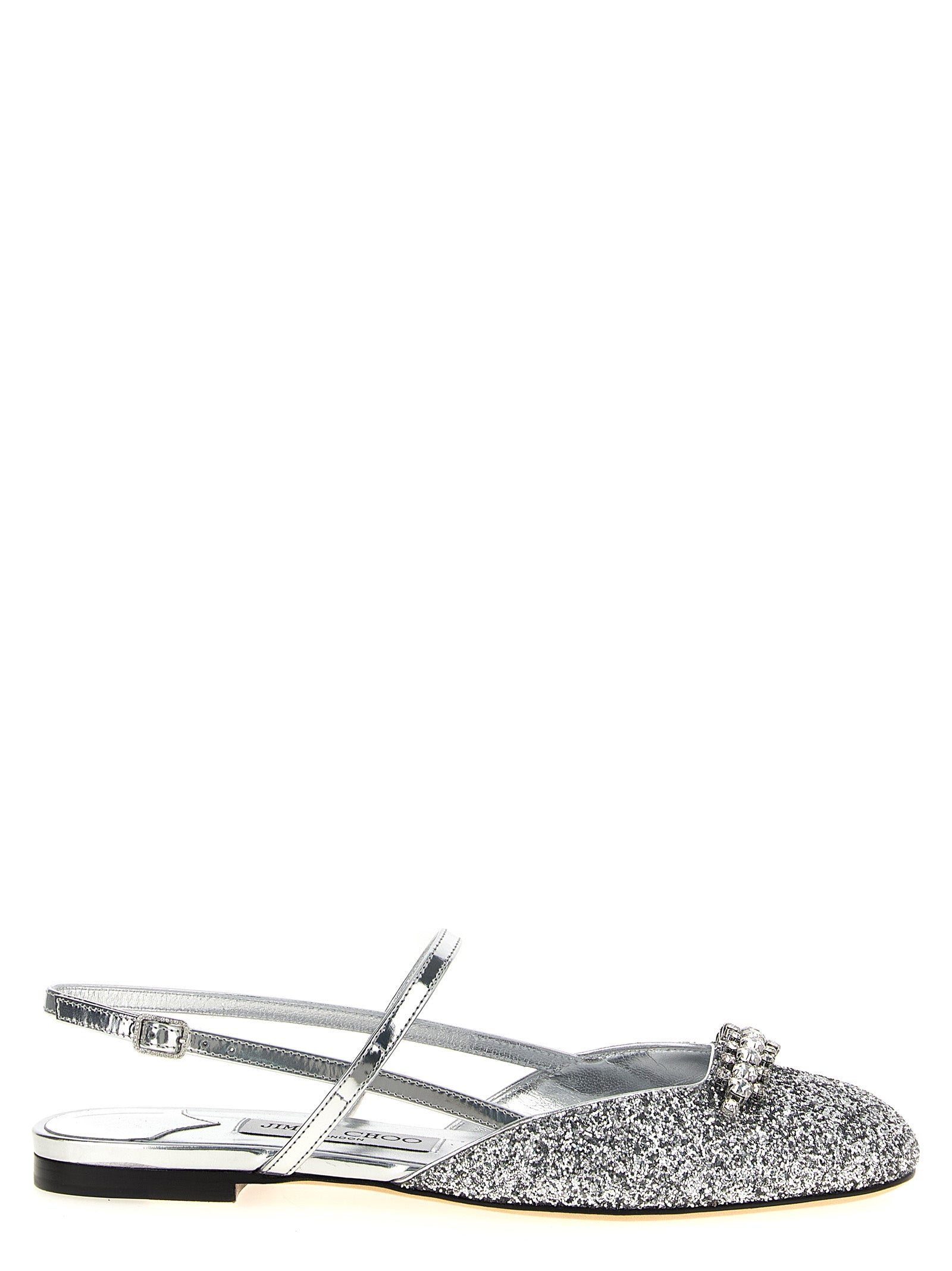 Silver Tencel Ballet Flats