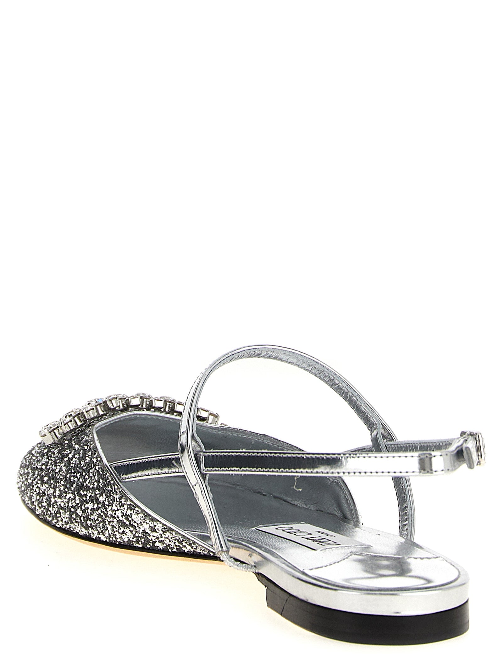 Silver Tencel Ballet Flats