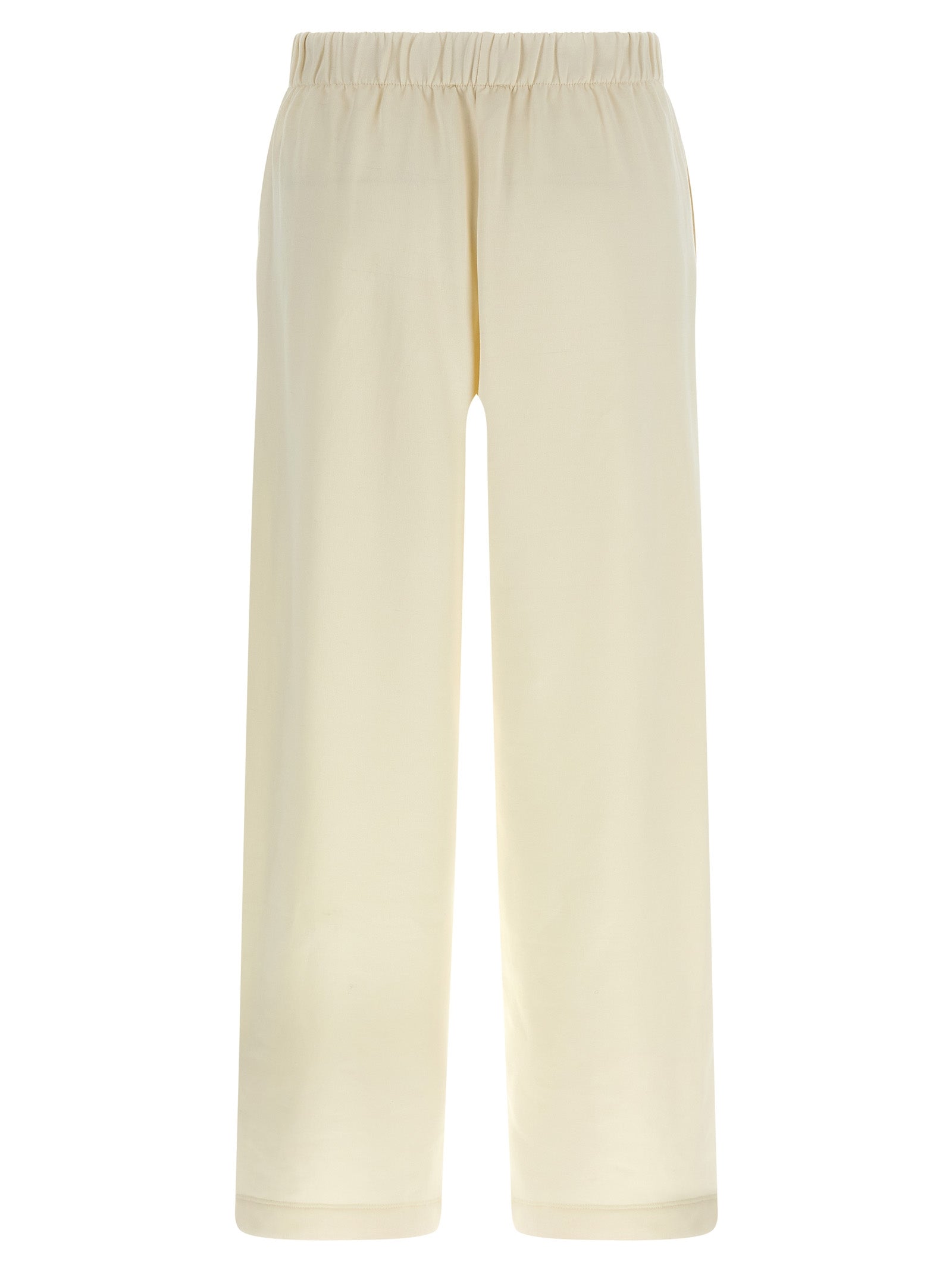 White Silk Casual Pants
