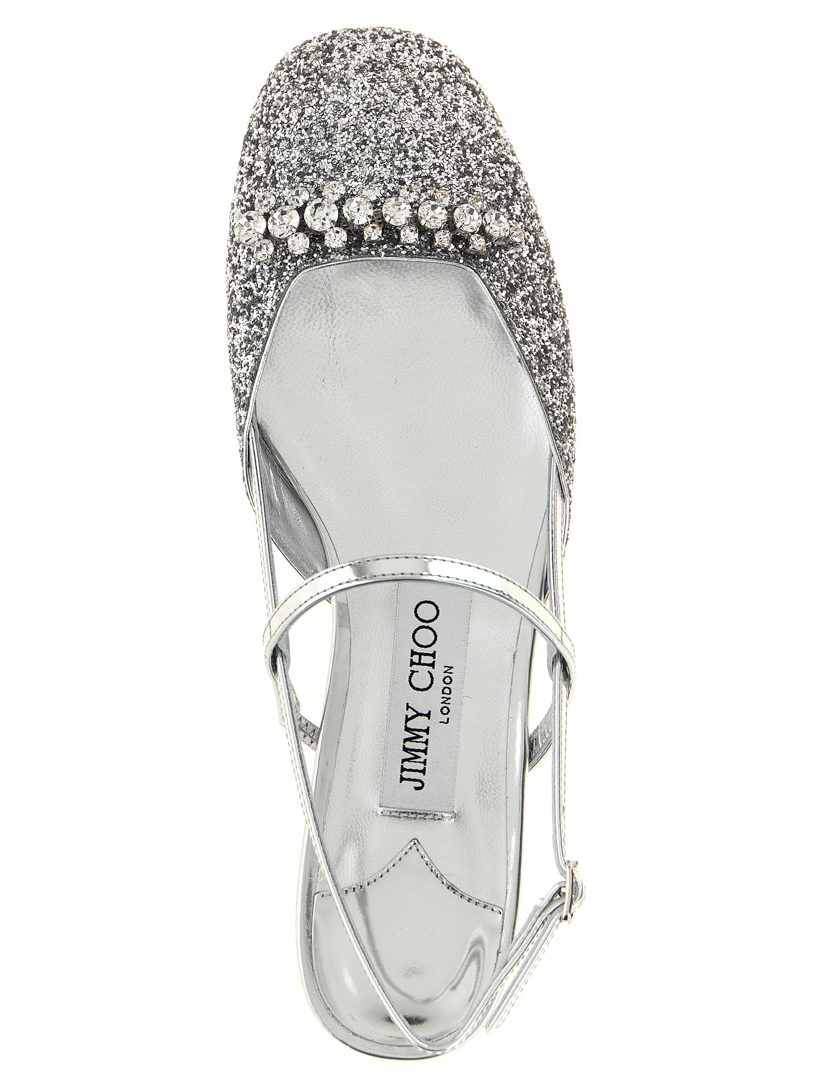 Silver Tencel Ballet Flats