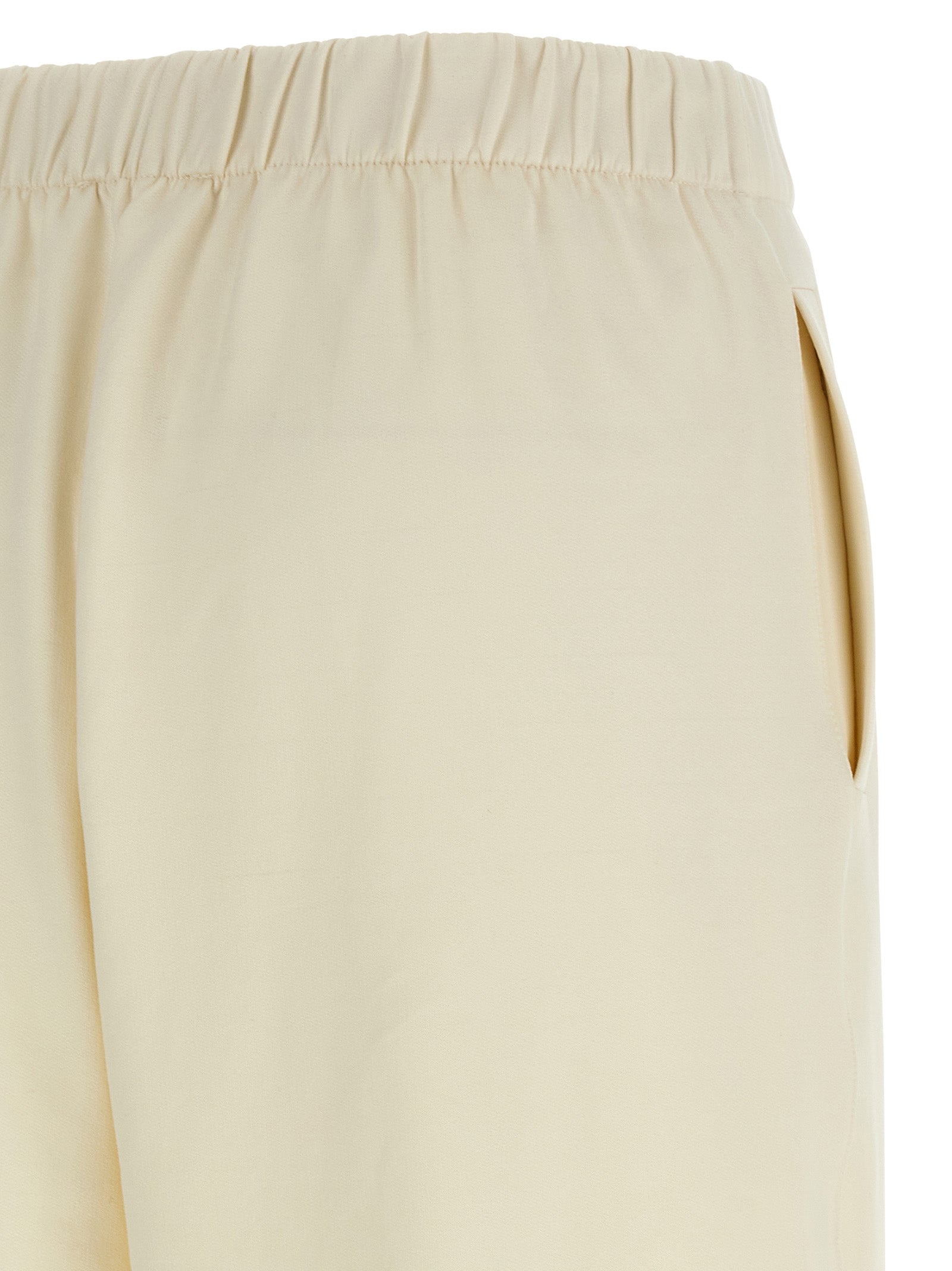 White Silk Casual Pants