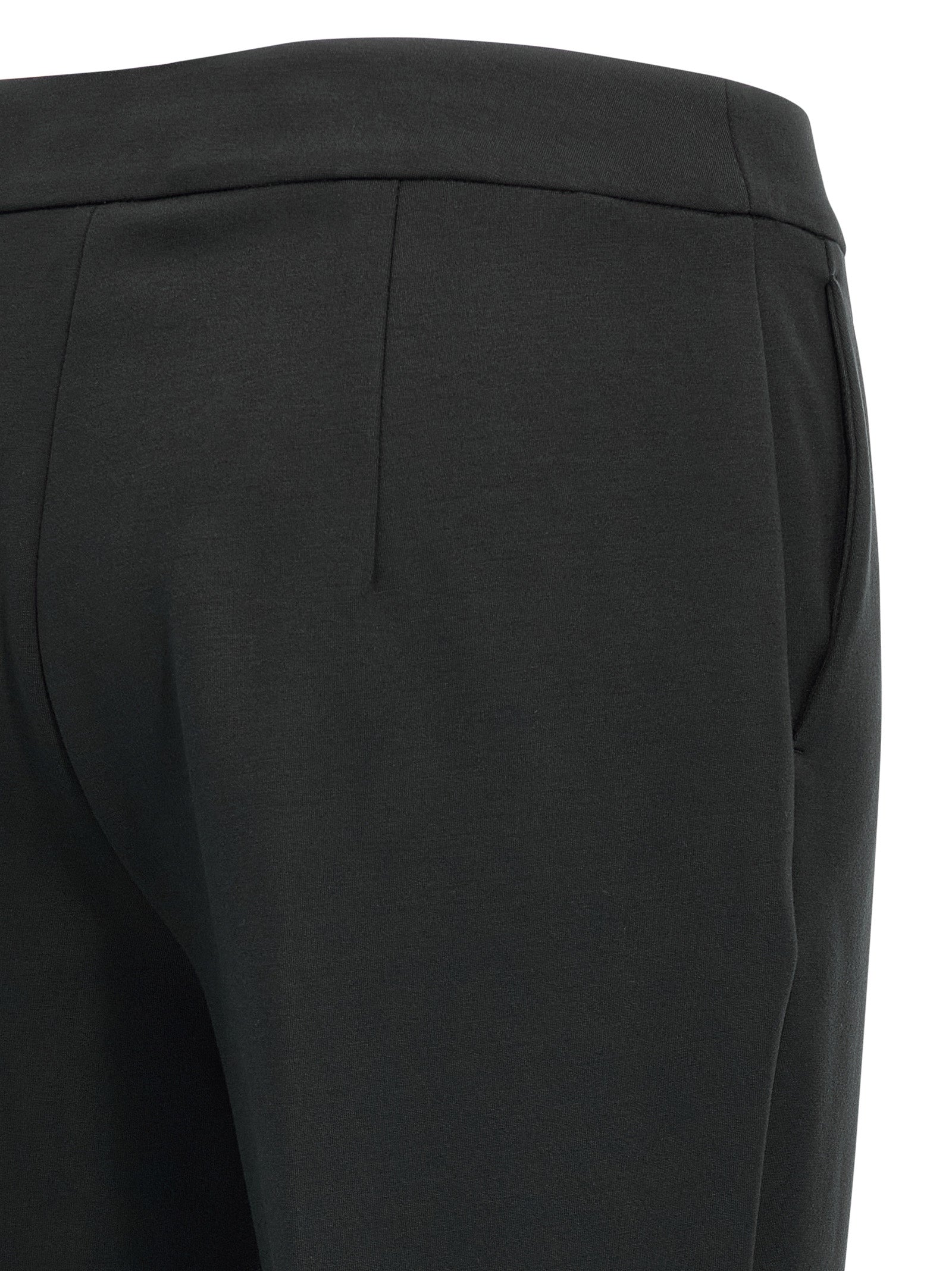 Black Viscose Casual Pants