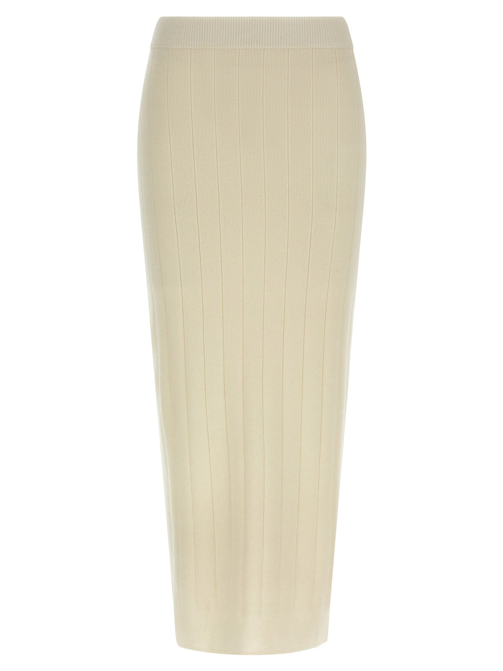 White Cashmere Midi Skirt