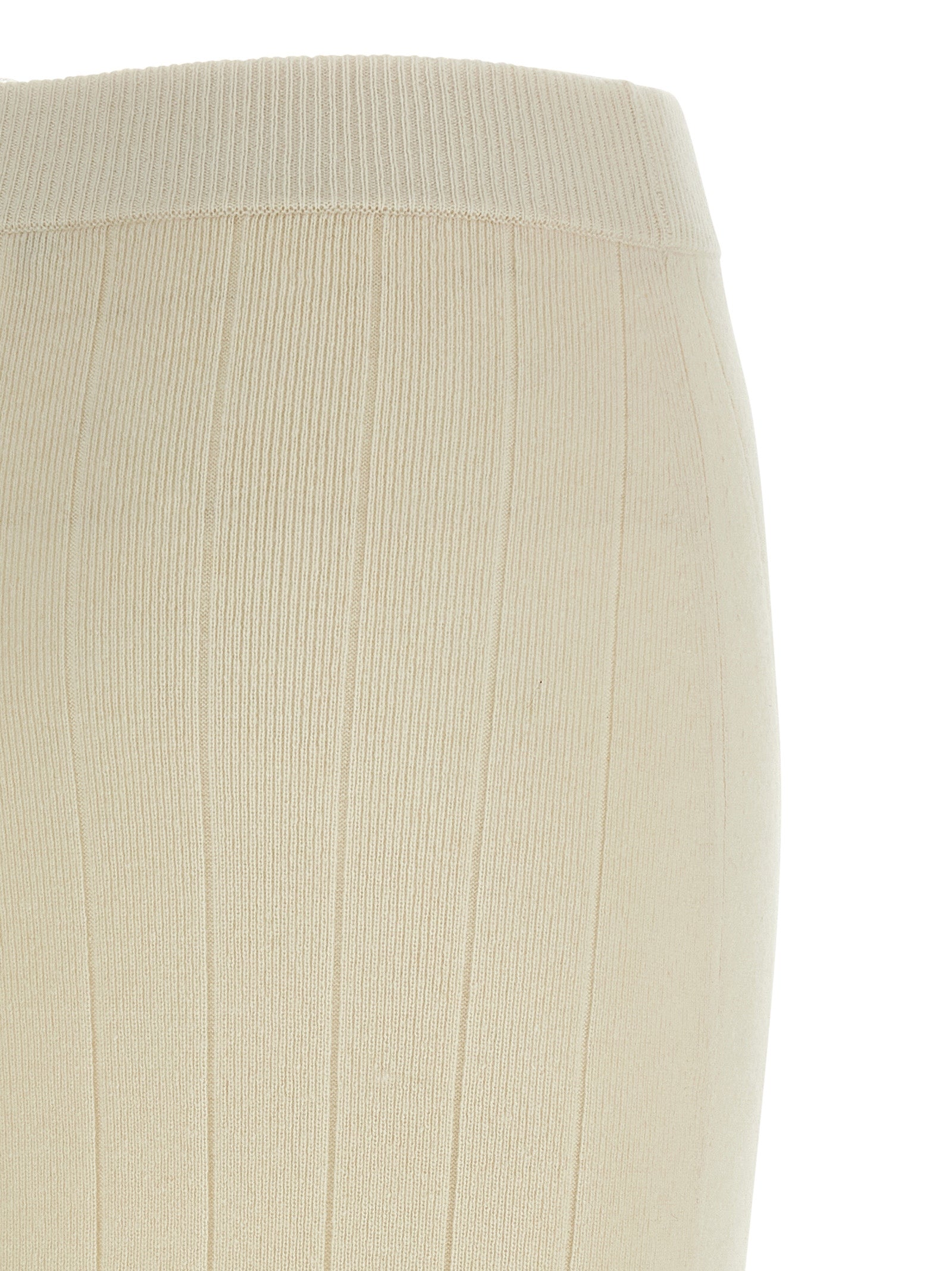 White Cashmere Midi Skirt