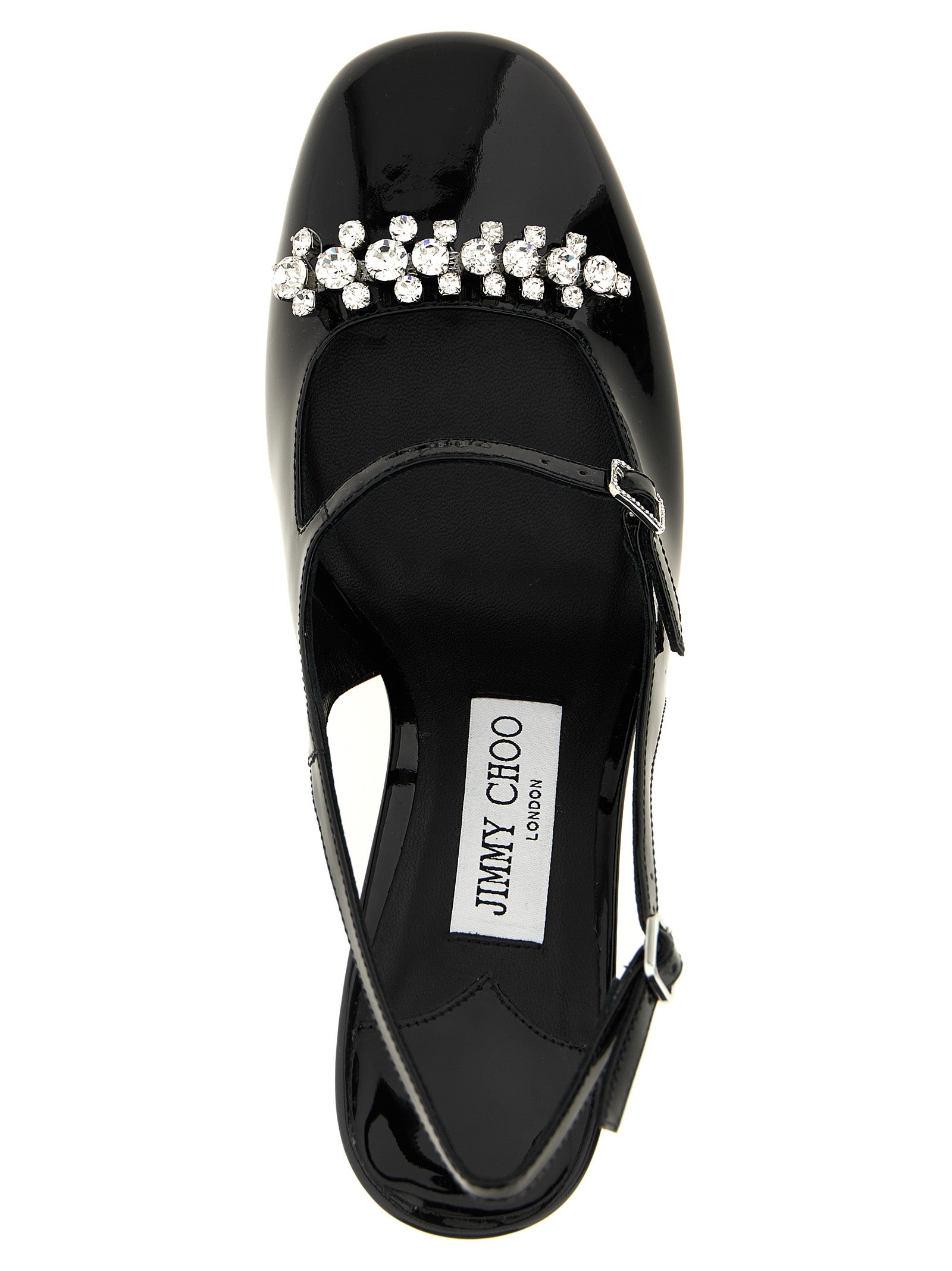 Black Leather Mid Heel Pumps