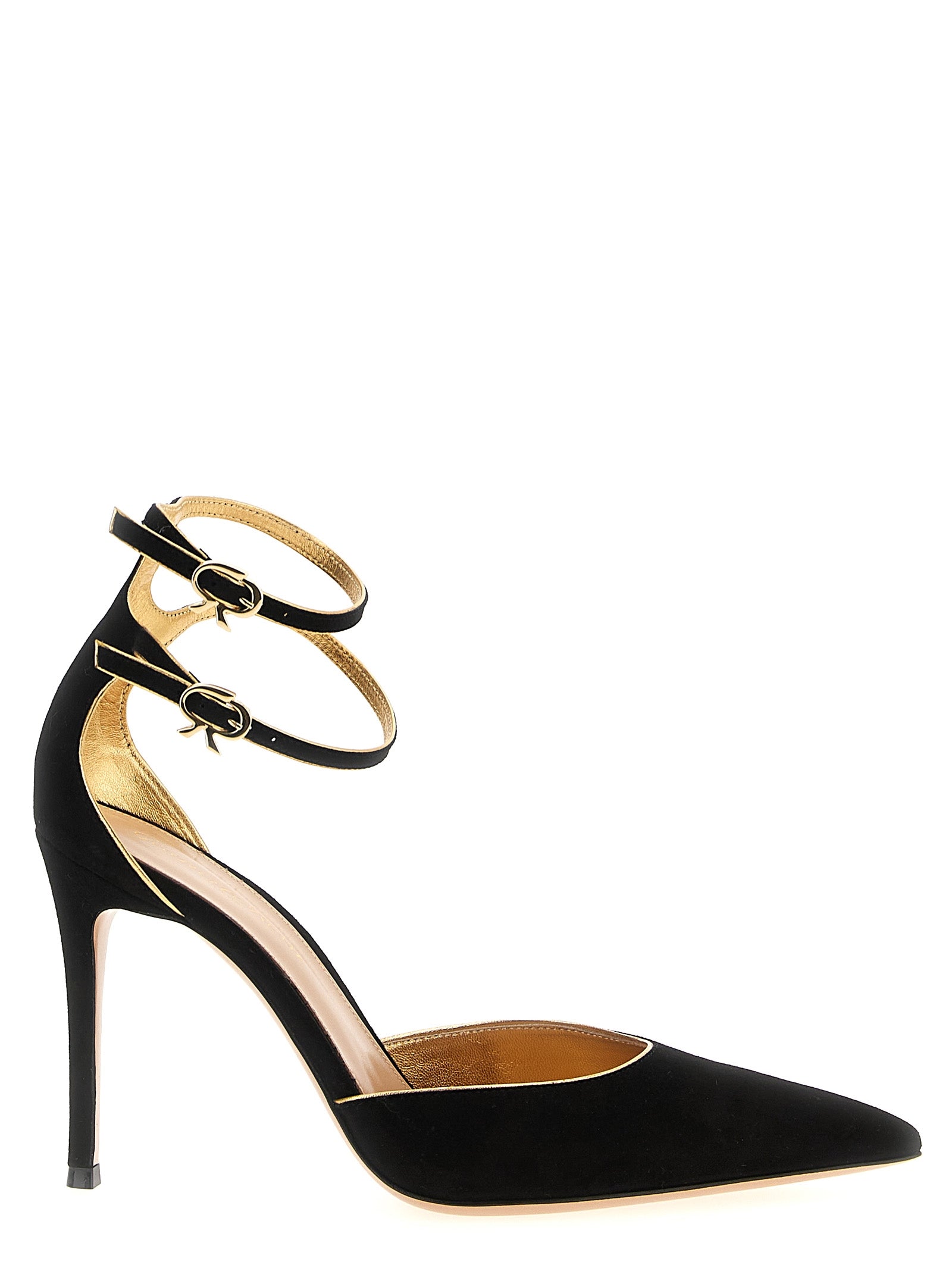 Black Suede Leather High Heel Pumps