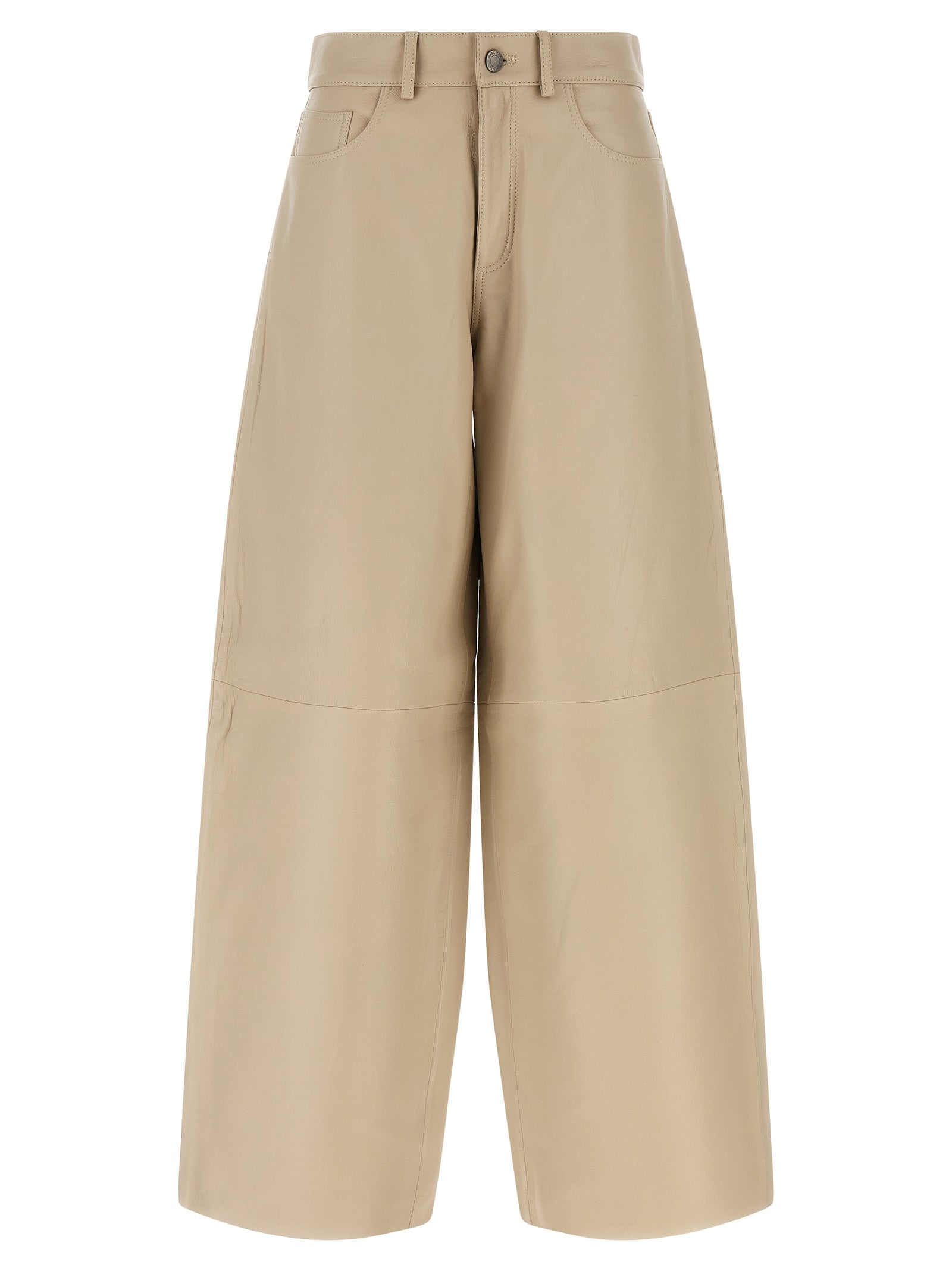 Beige Leather Pants