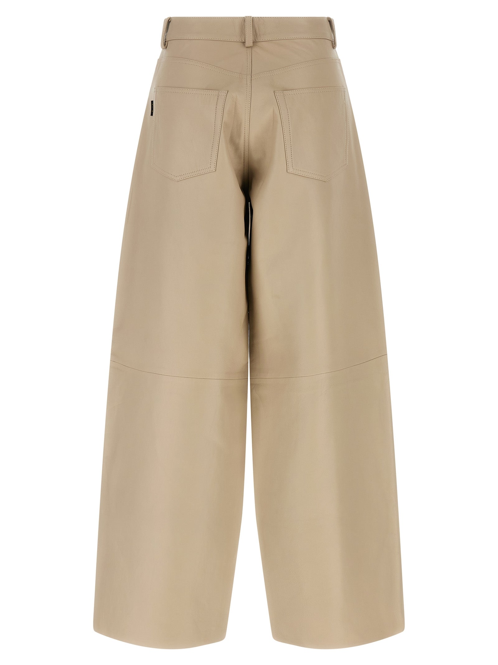 Beige Leather Pants