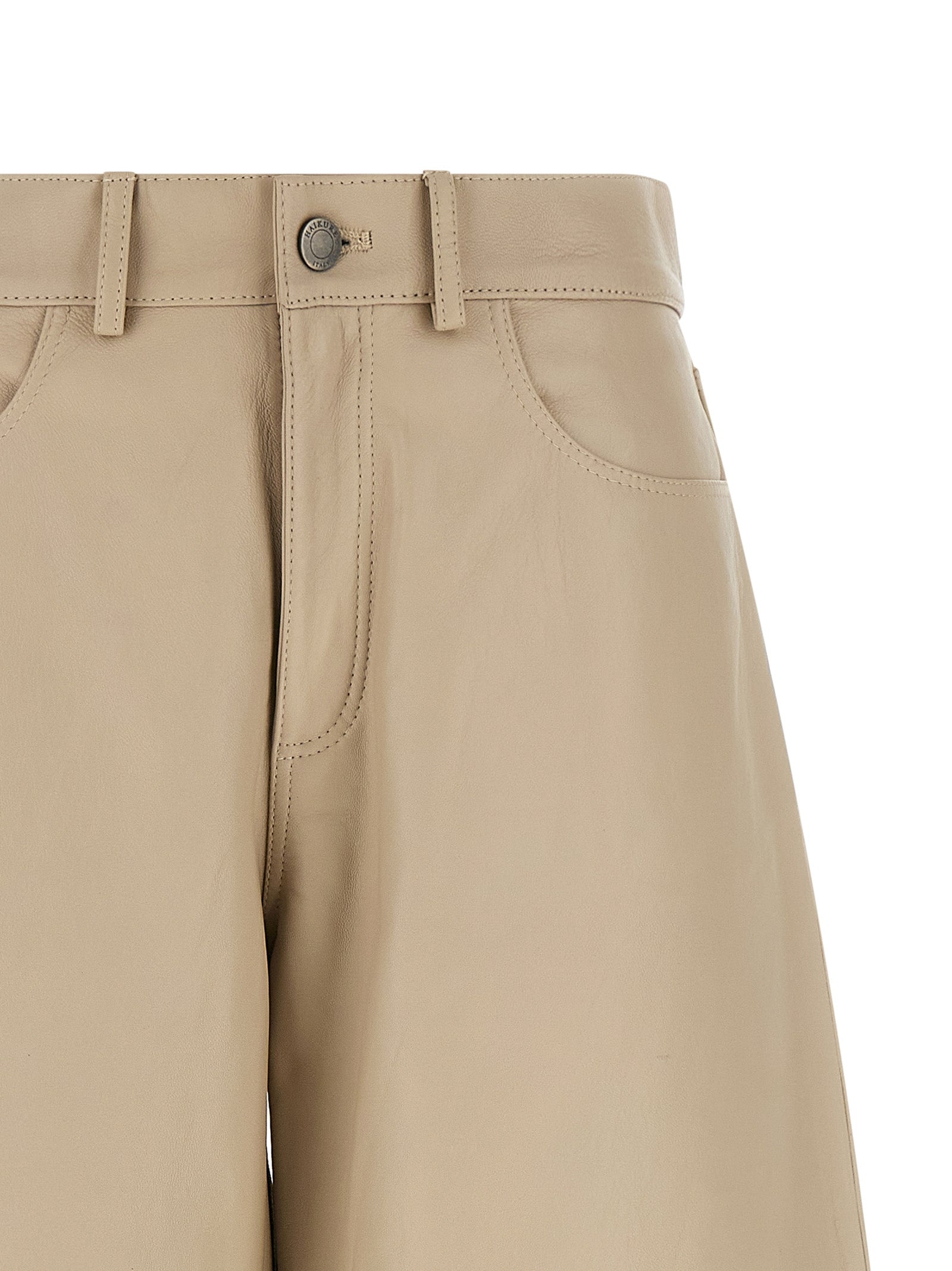 Beige Leather Pants