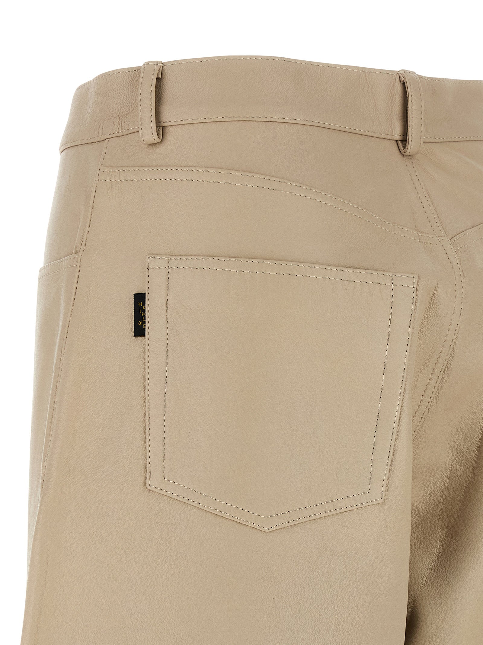 Beige Leather Pants