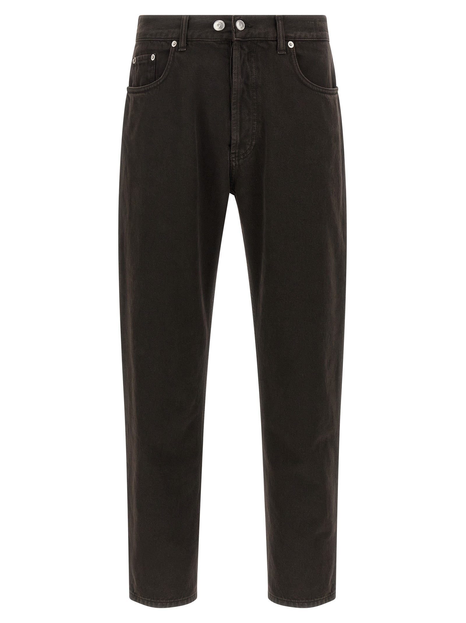 Black Cotton Tapered Jeans
