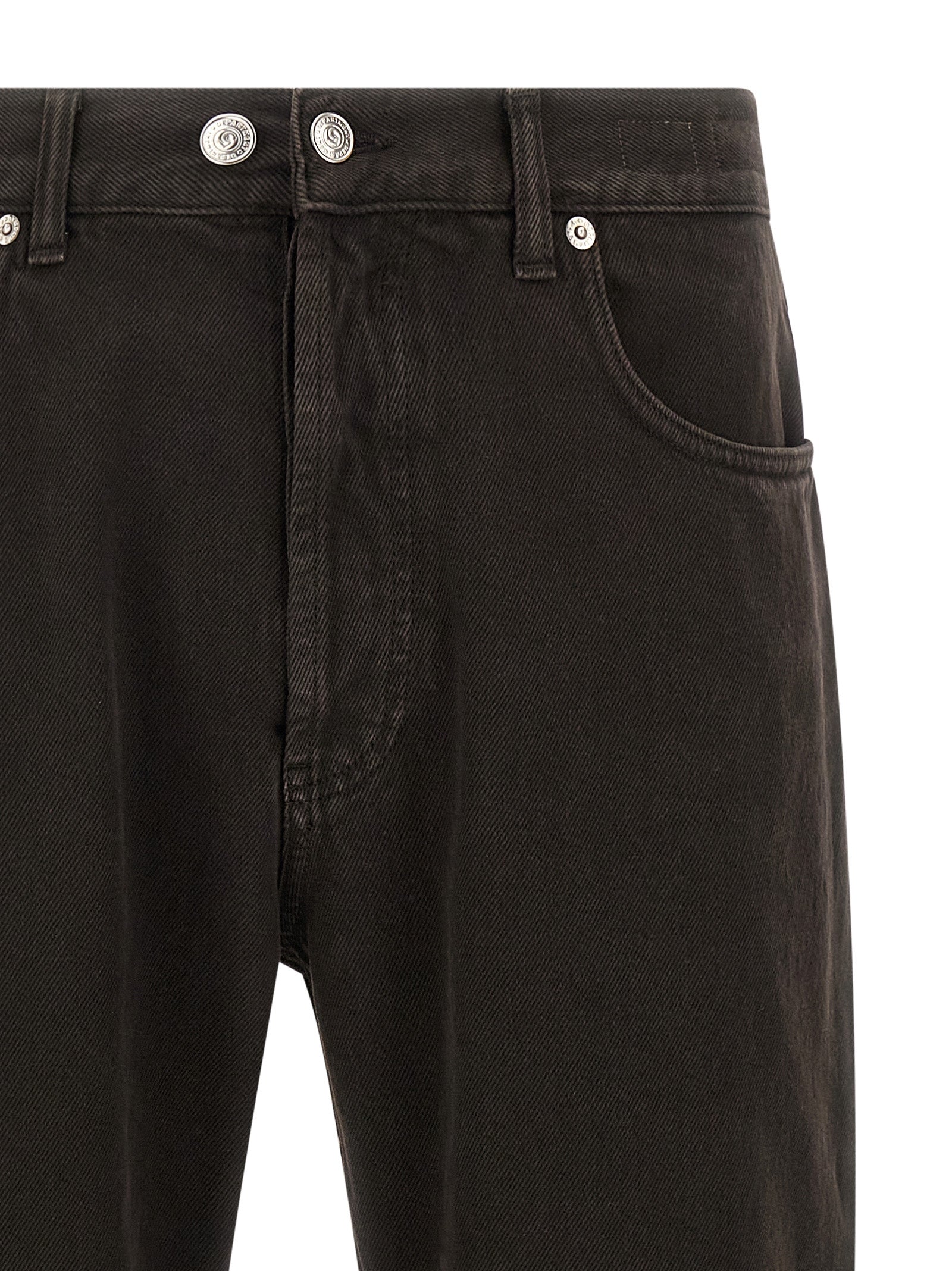 Black Cotton Tapered Jeans
