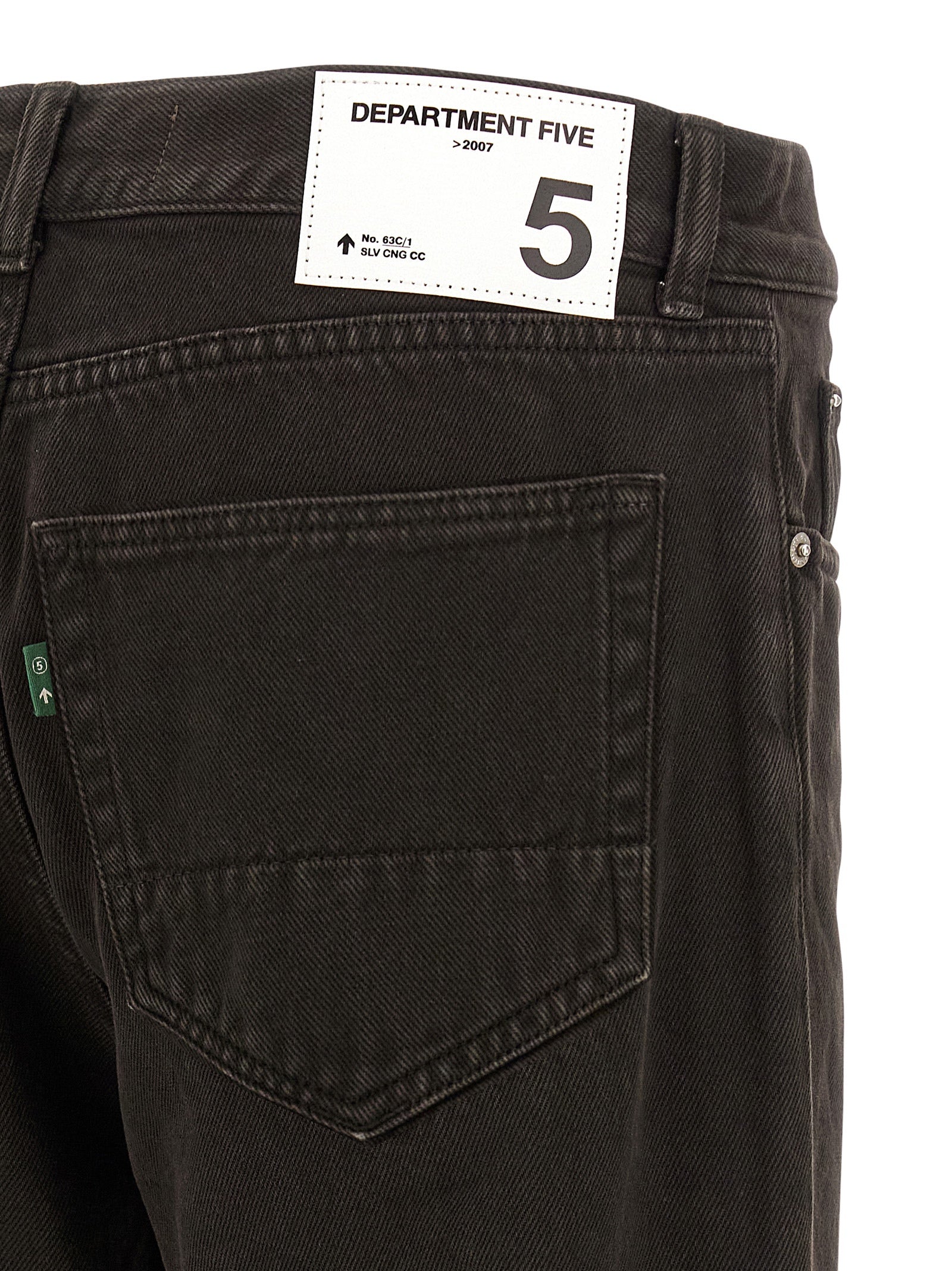 Black Cotton Tapered Jeans