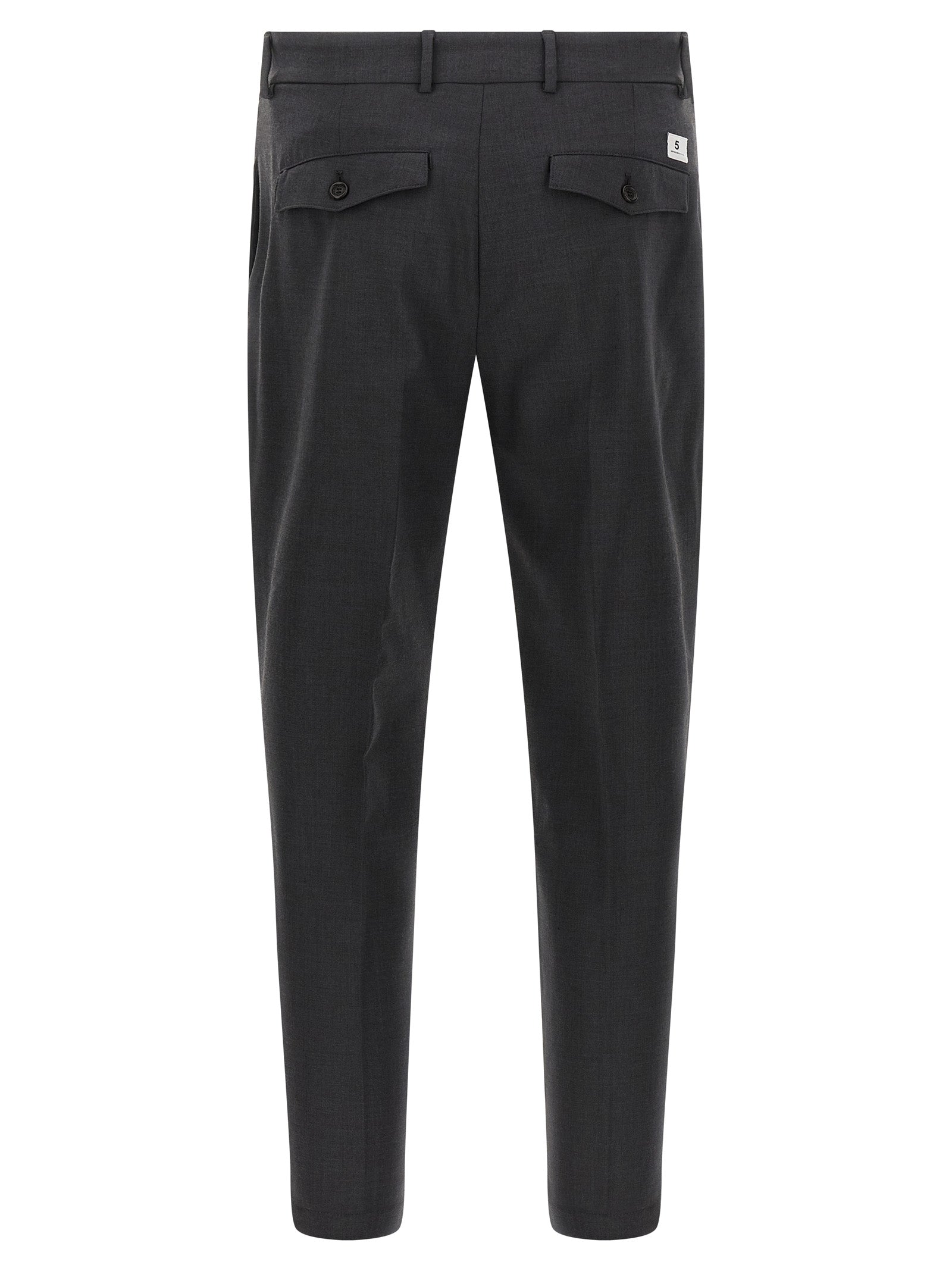 Gray Virgin Wool Cropped Pants