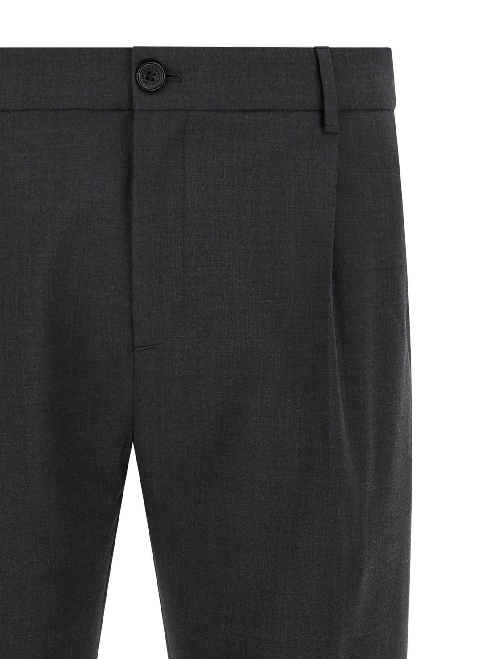 Gray Virgin Wool Cropped Pants