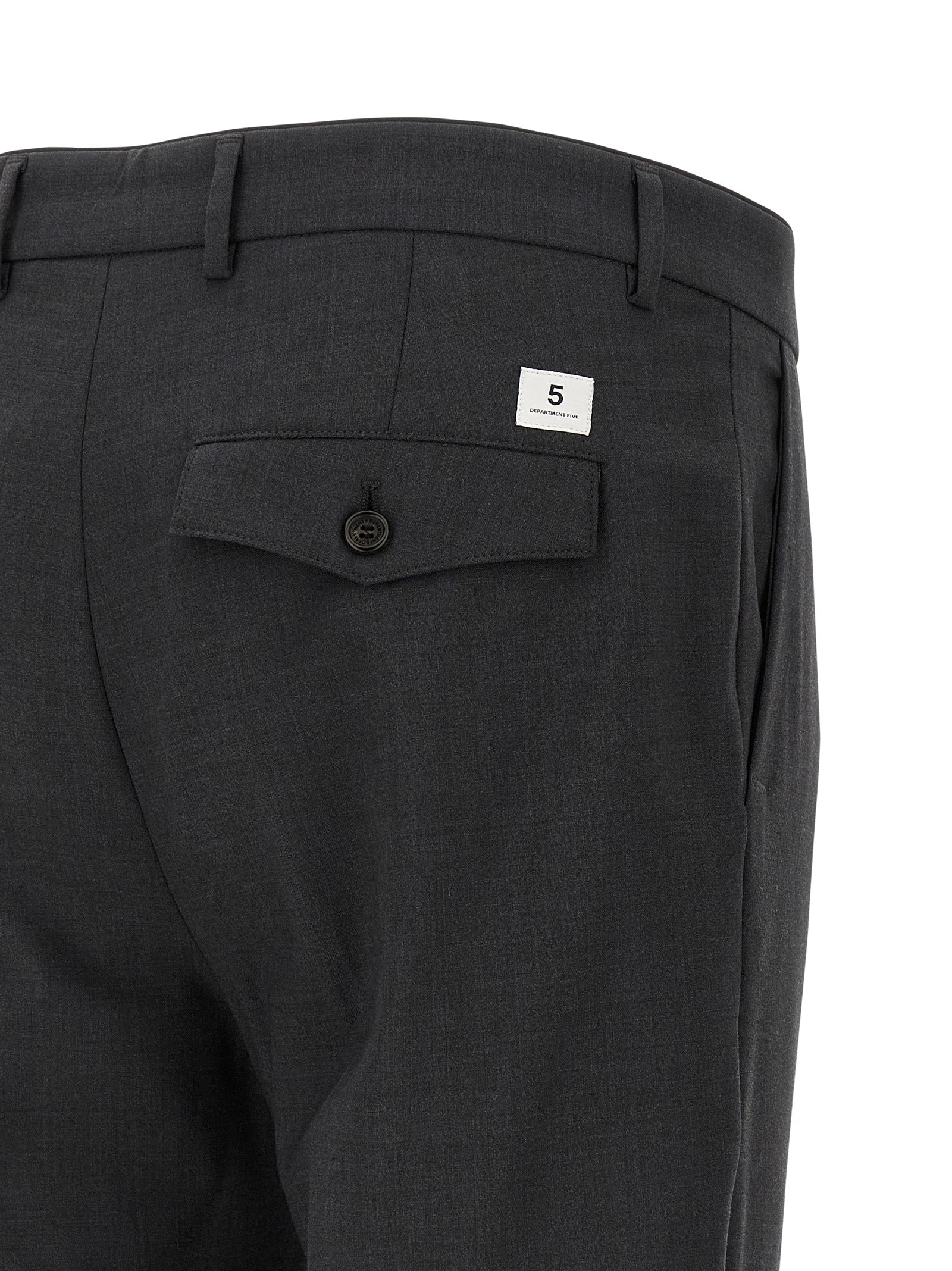 Gray Virgin Wool Cropped Pants