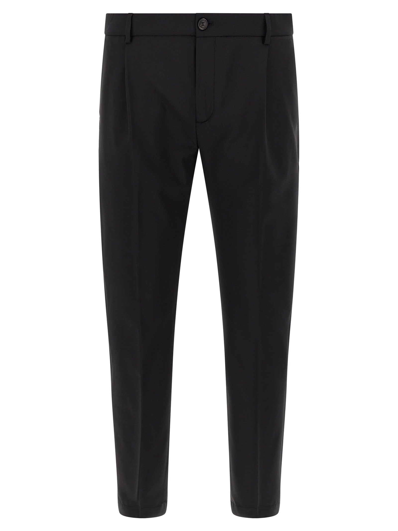 Black Virgin Wool Cropped Pants