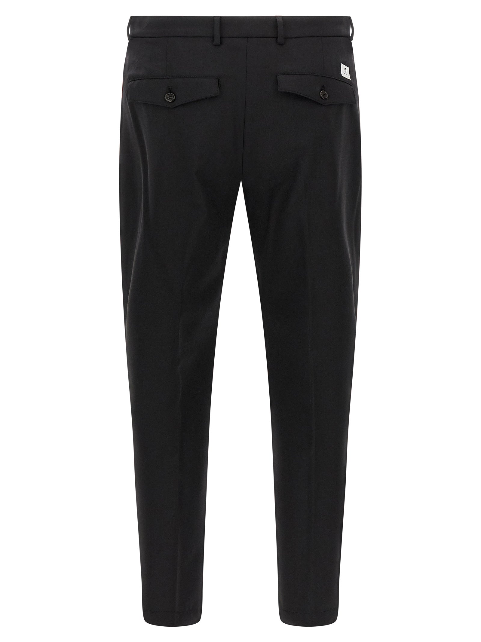 Black Virgin Wool Cropped Pants