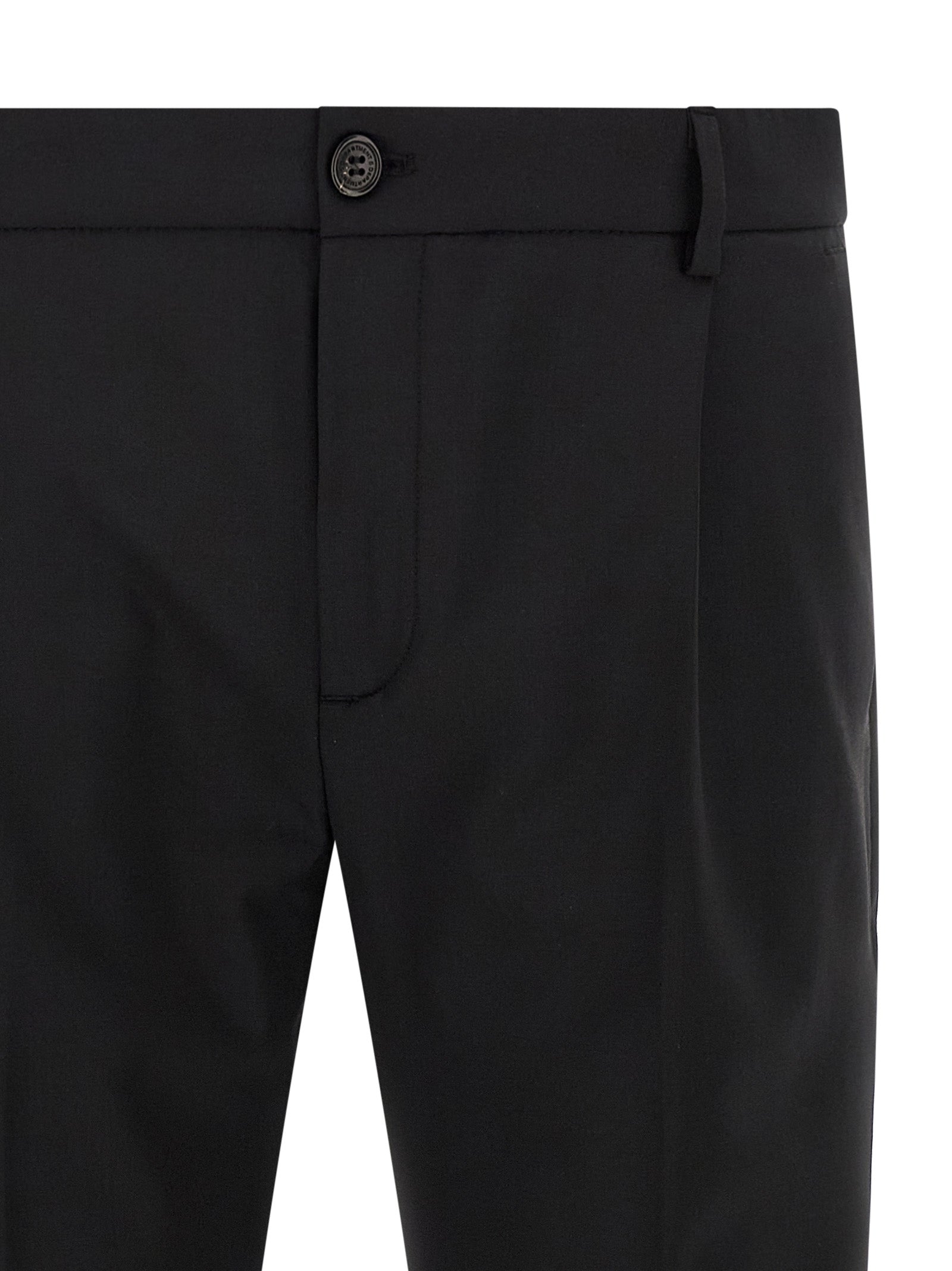 Black Virgin Wool Cropped Pants