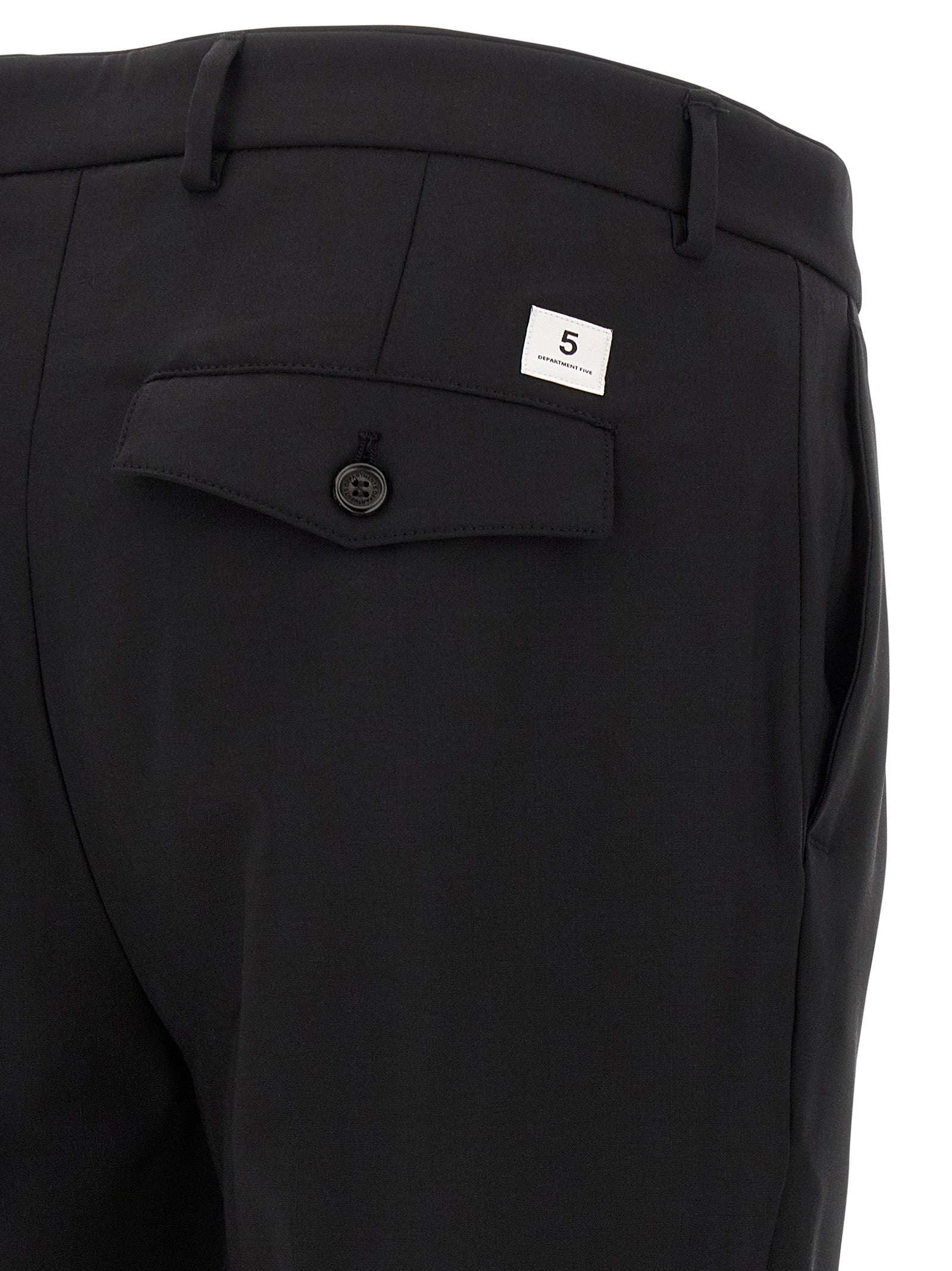 Black Virgin Wool Cropped Pants