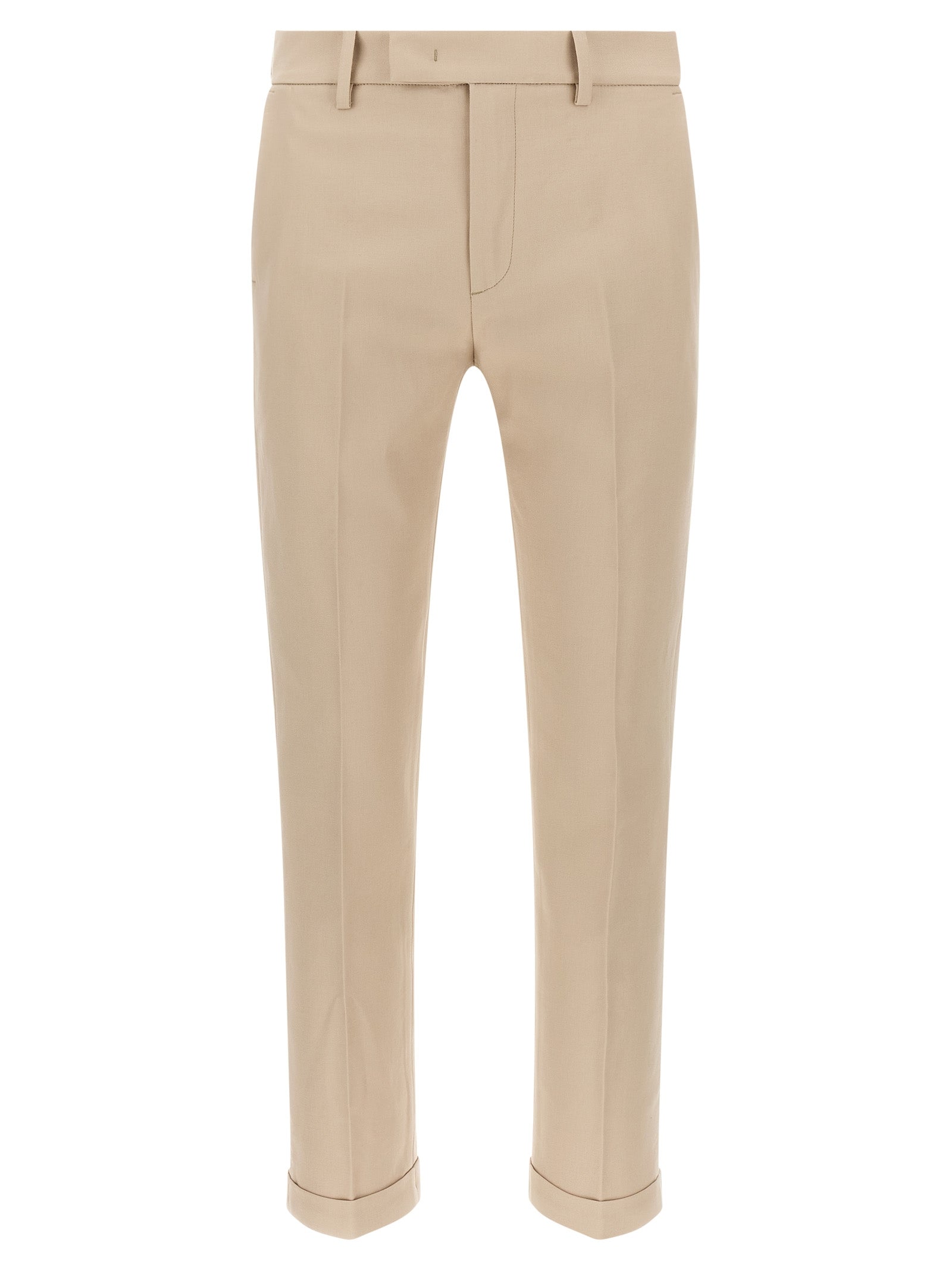 Beige Cotton Chino Pants