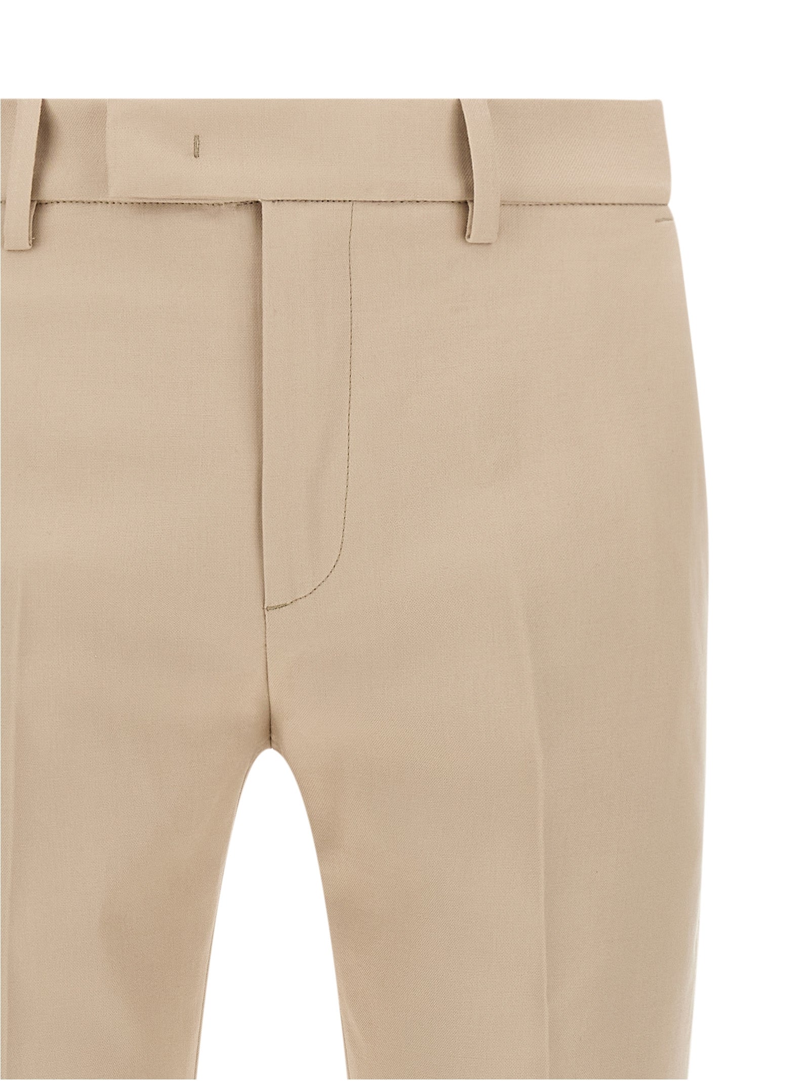 Beige Cotton Chino Pants