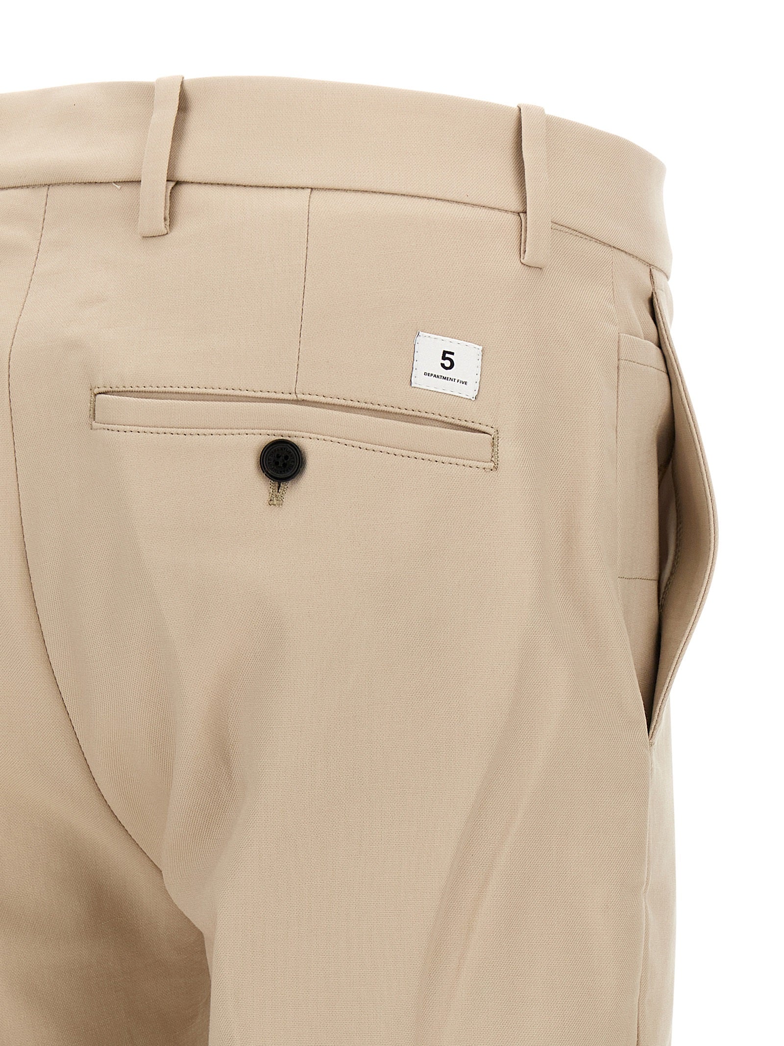 Beige Cotton Chino Pants