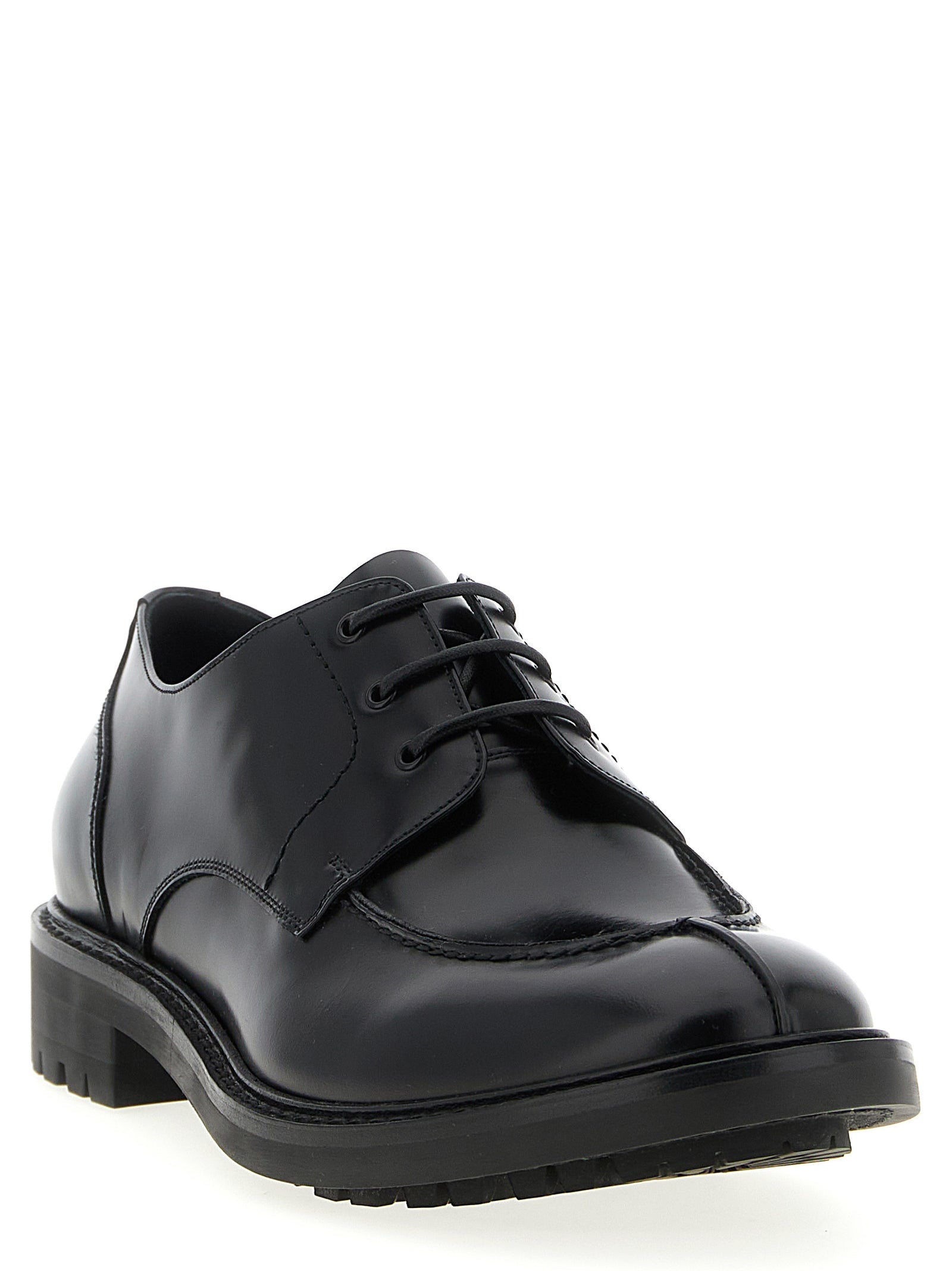 Black Calfskin Oxfords And Derbies