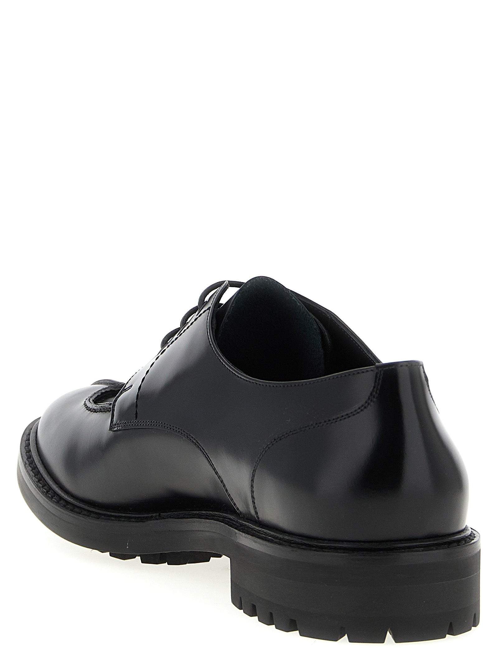 Black Calfskin Oxfords And Derbies