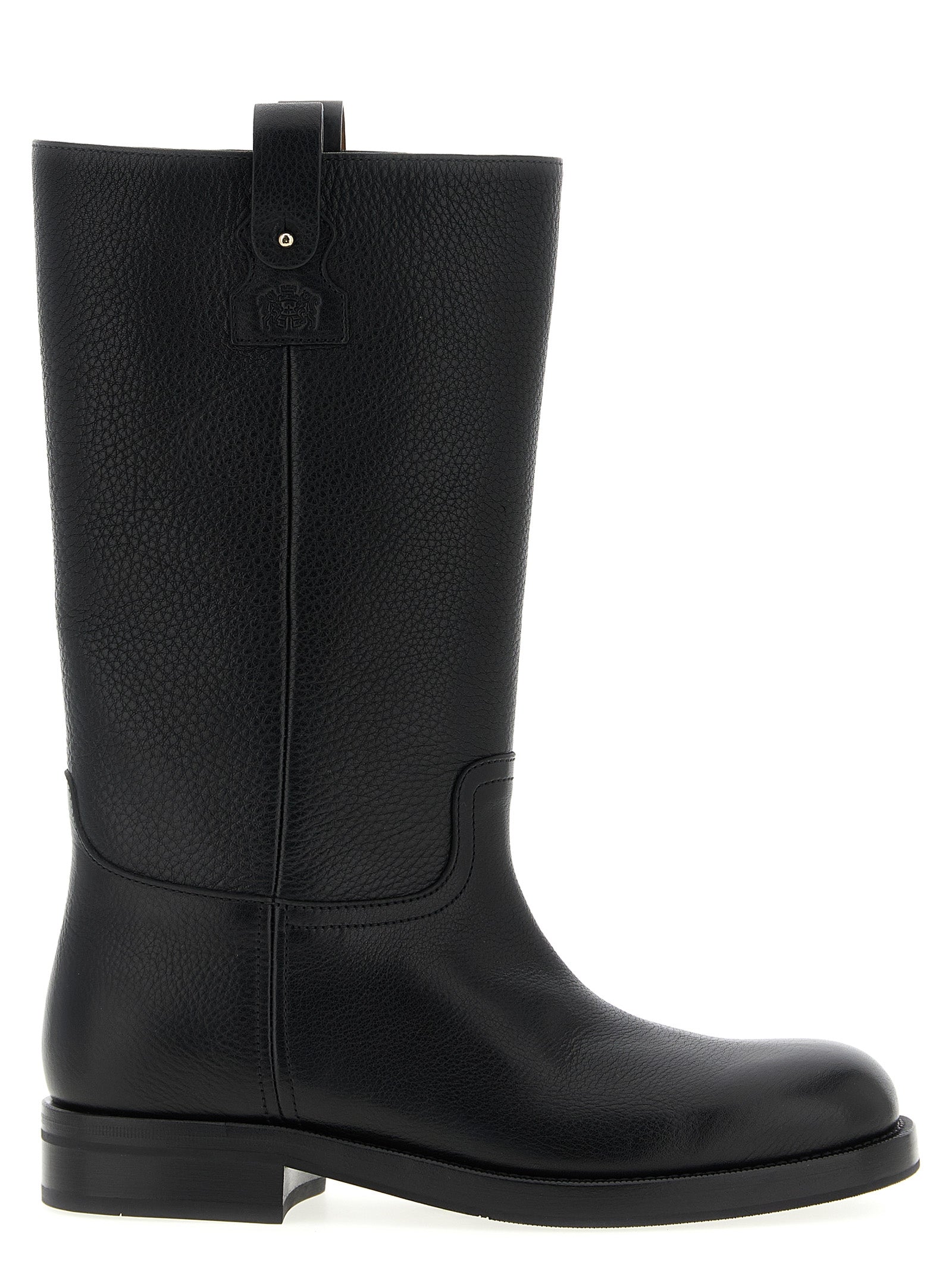 Black Calfskin Over The Knee